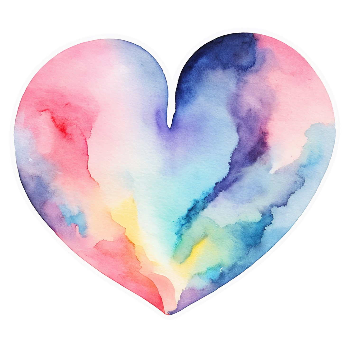 heart watercolor sticker isolated on transparent background #18013