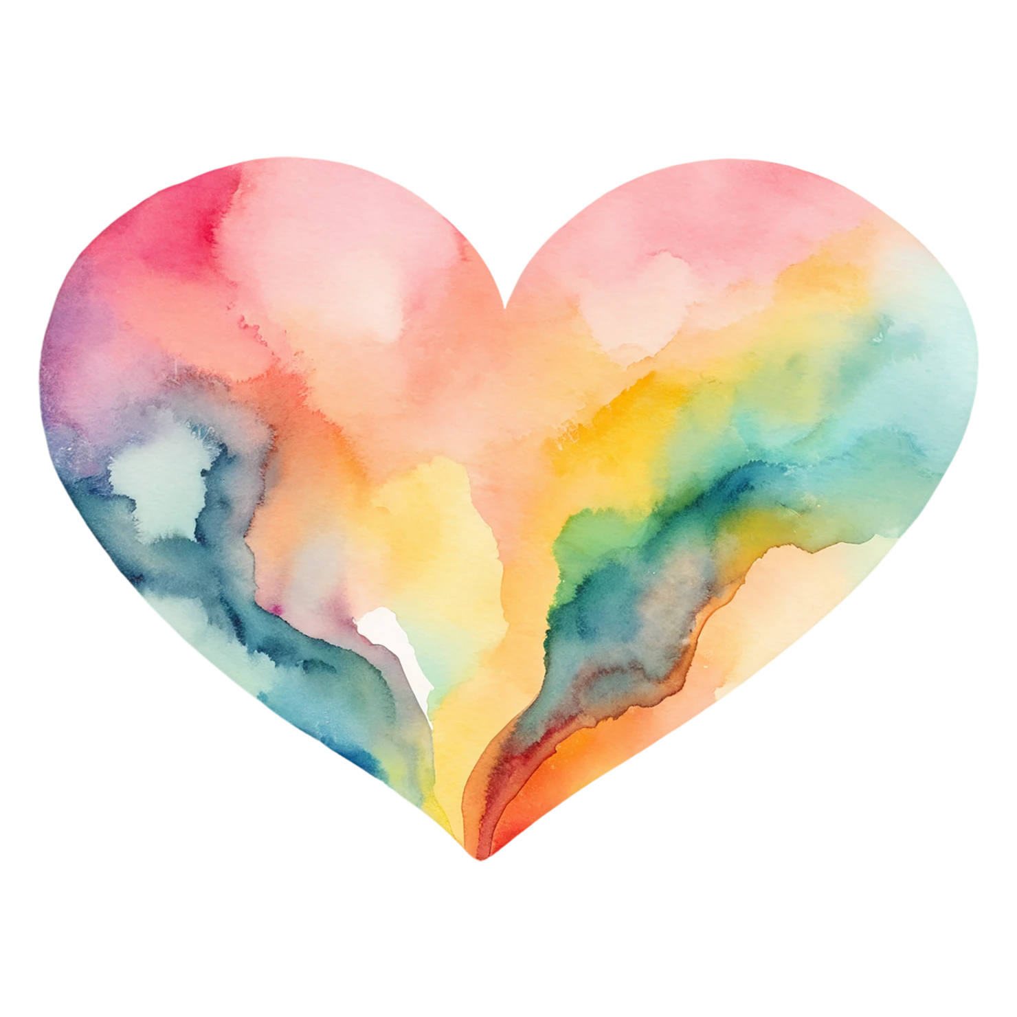 heart watercolor sticker isolated on transparent background #18017