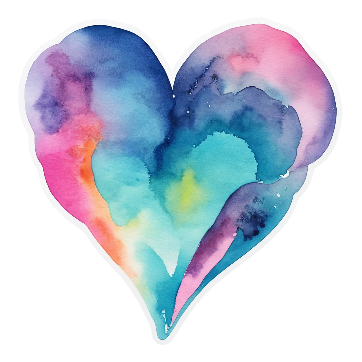 heart watercolor sticker isolated on transparent background #18021