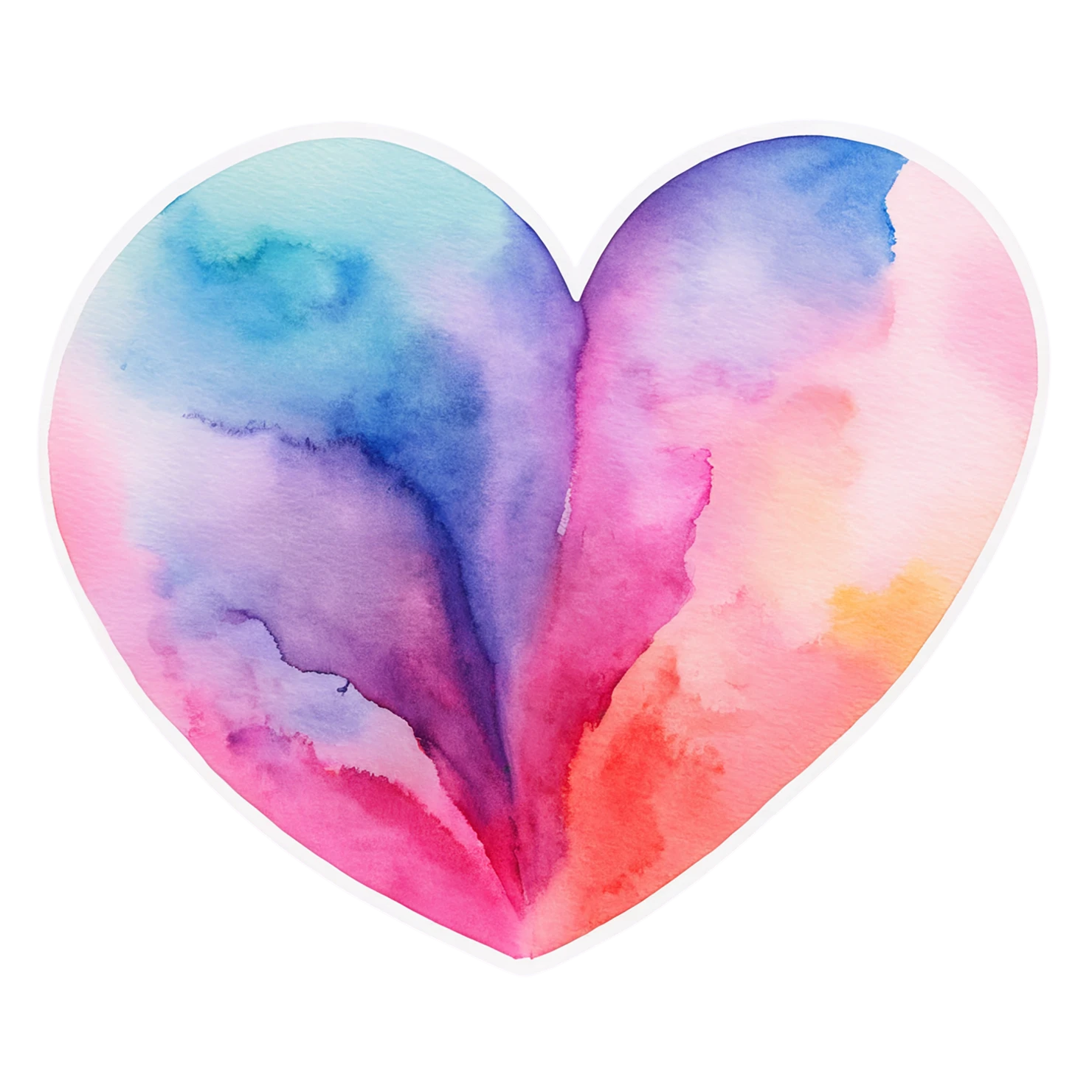 heart watercolor sticker isolated on transparent background #18023