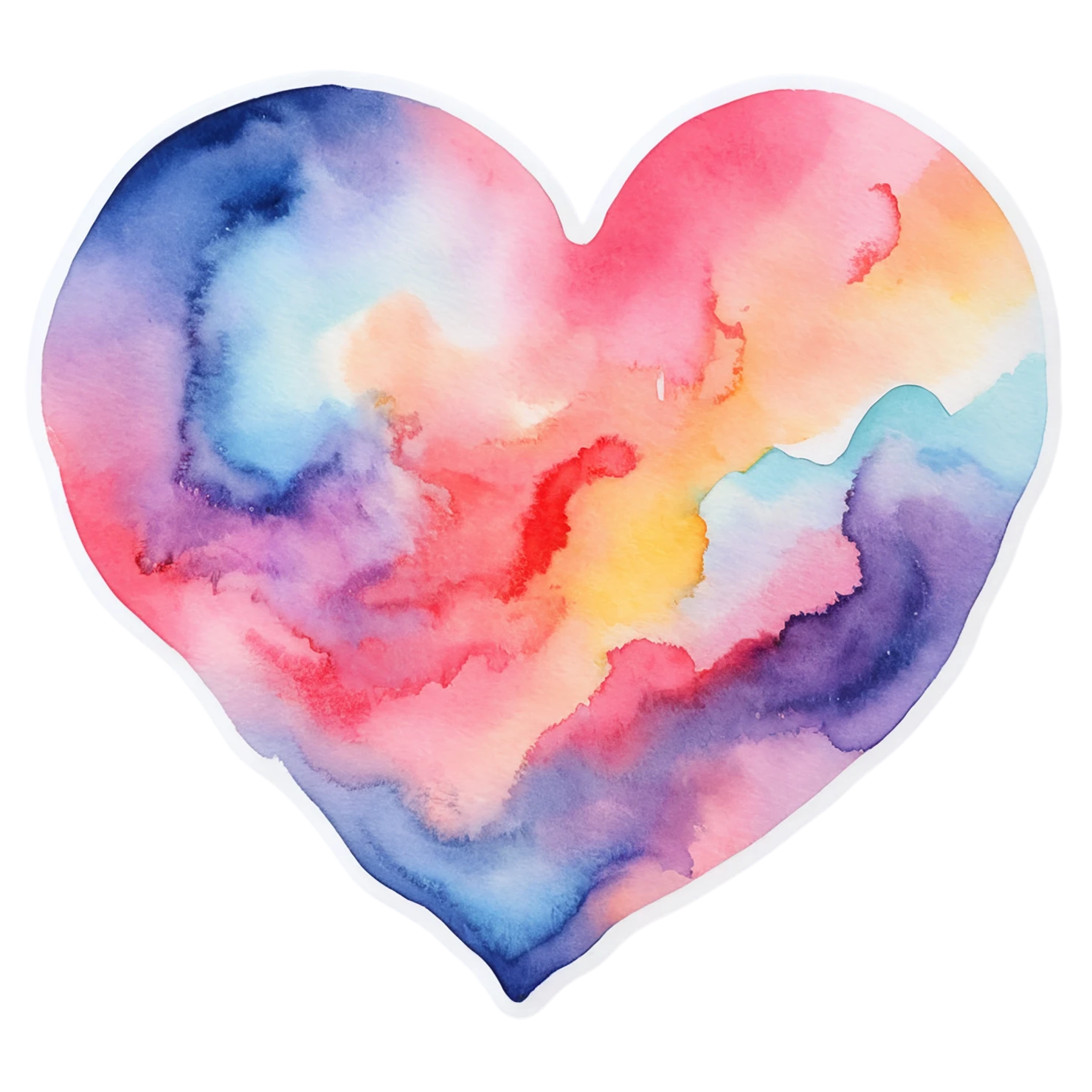 heart watercolor sticker isolated on transparent background #18025