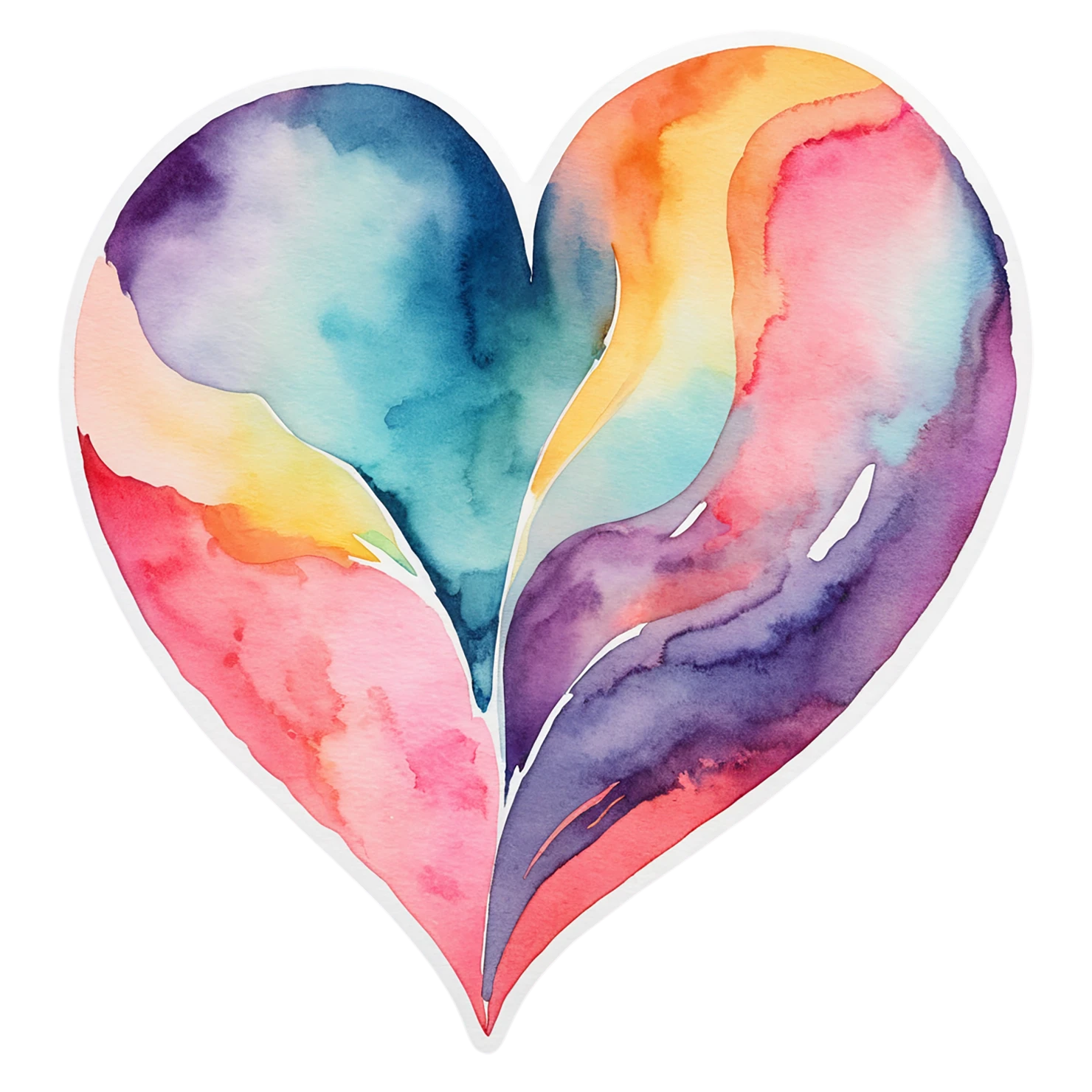 heart watercolor sticker isolated on transparent background #18026