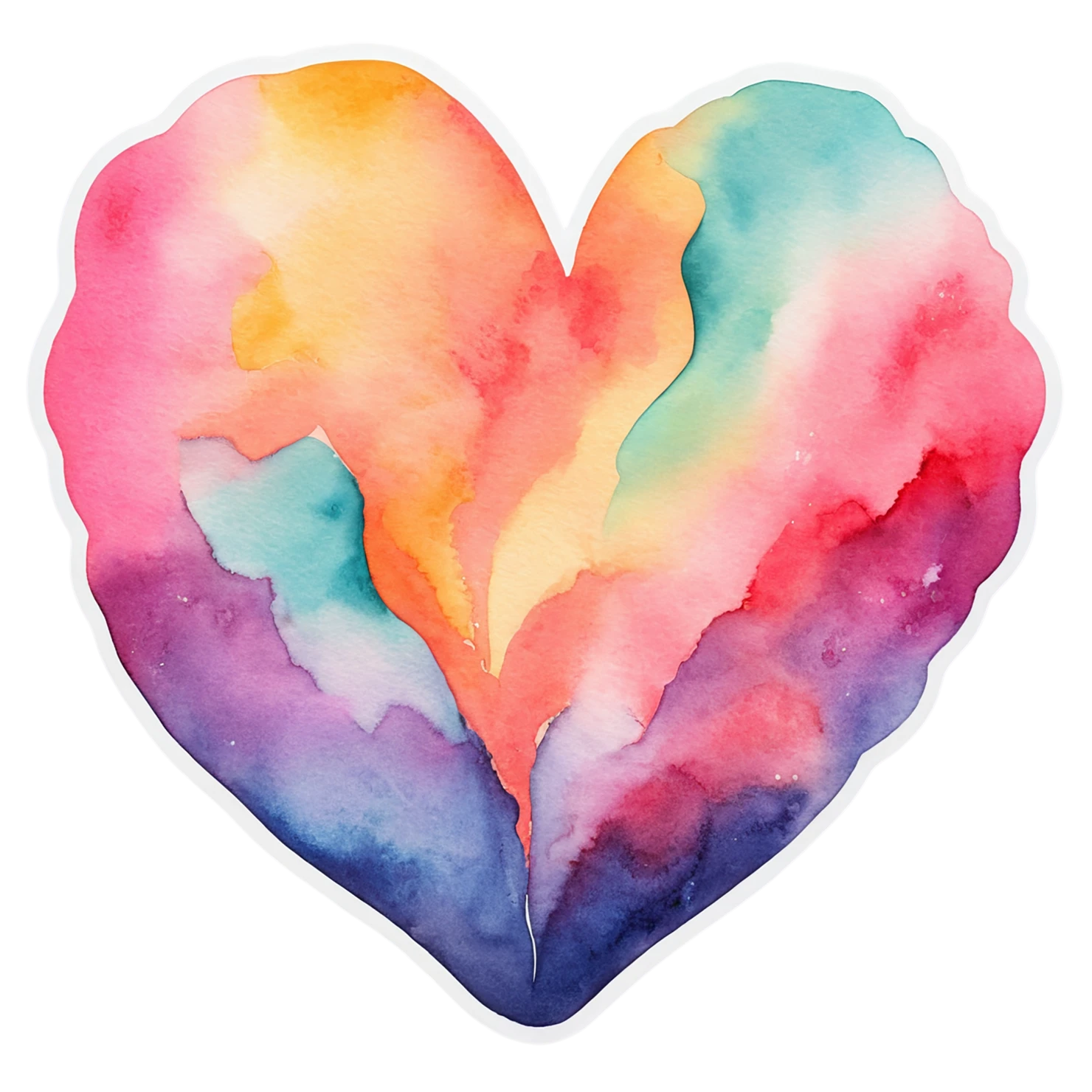 heart watercolor sticker isolated on transparent background #18027