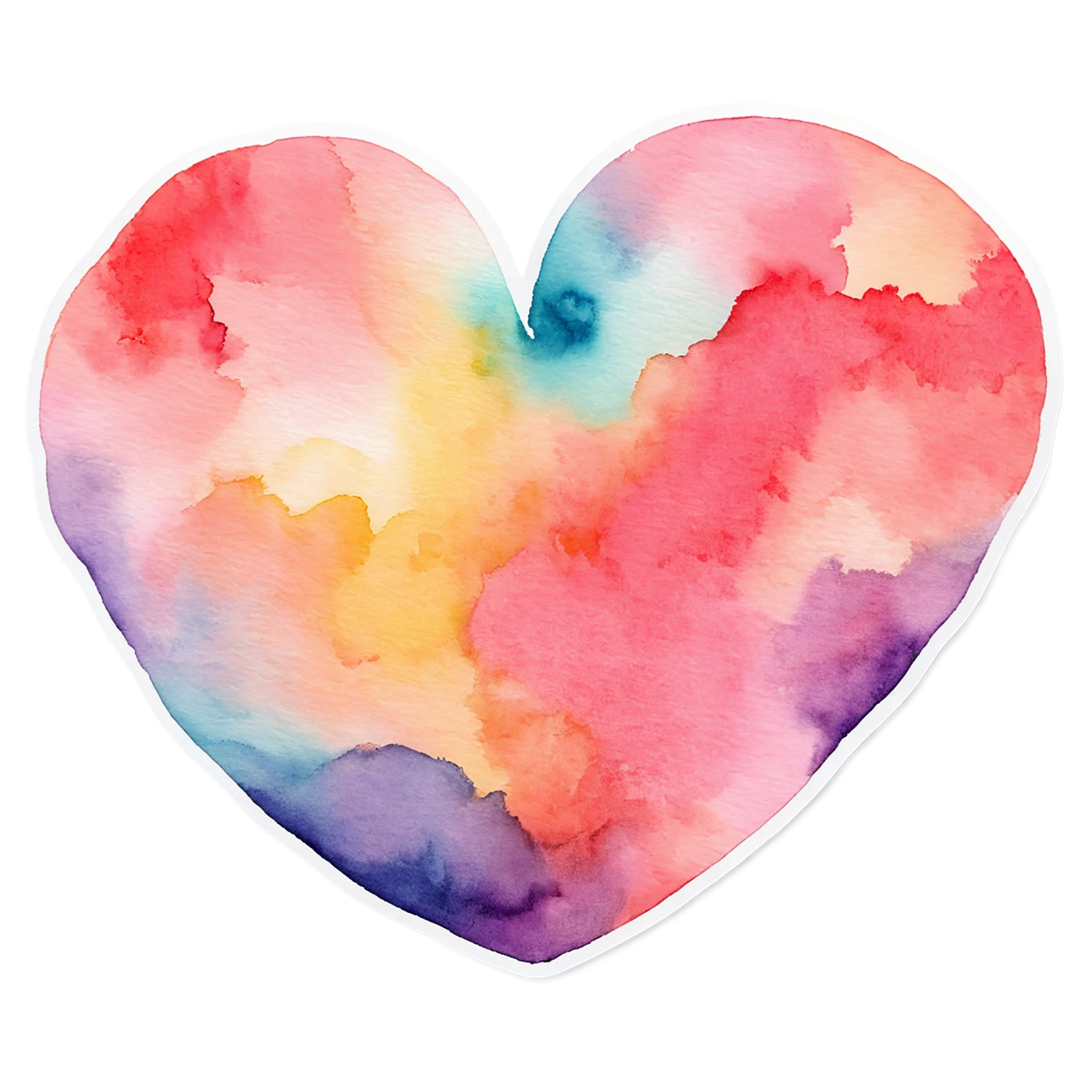 heart watercolor sticker isolated on transparent background #18028