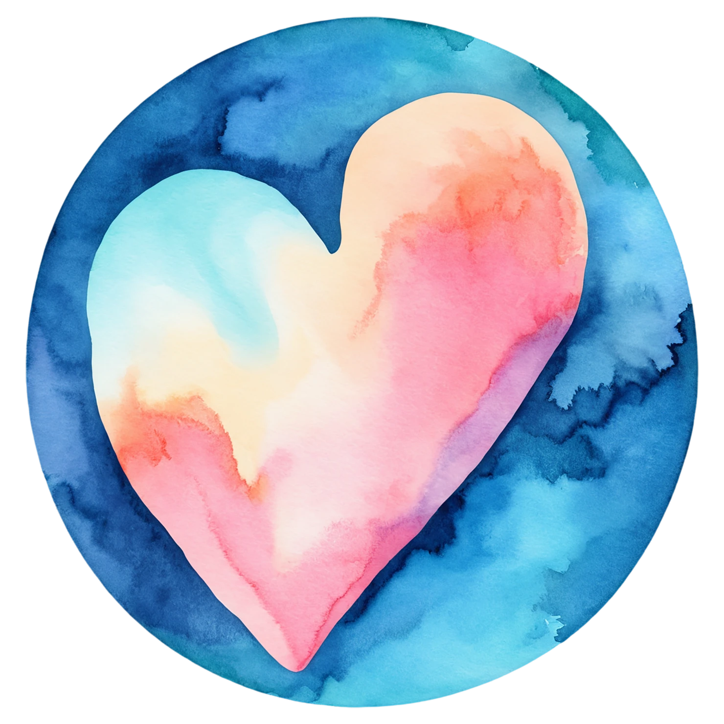 heart watercolor sticker isolated on transparent background #18029