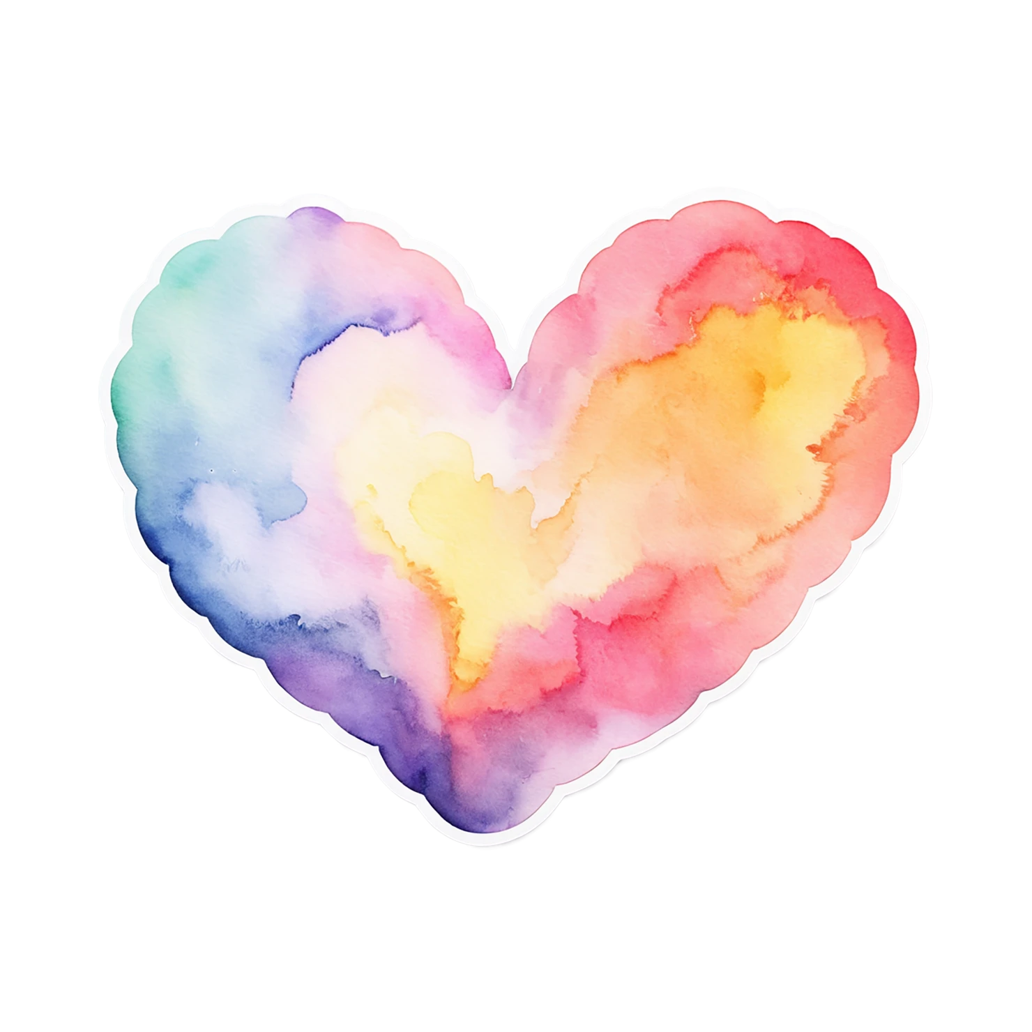 heart watercolor sticker isolated on transparent background #18030