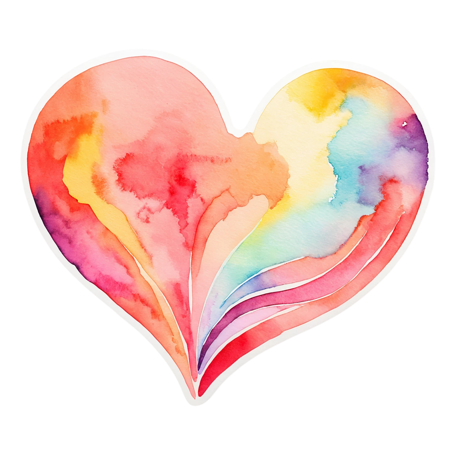 heart watercolor sticker isolated on transparent background #18031