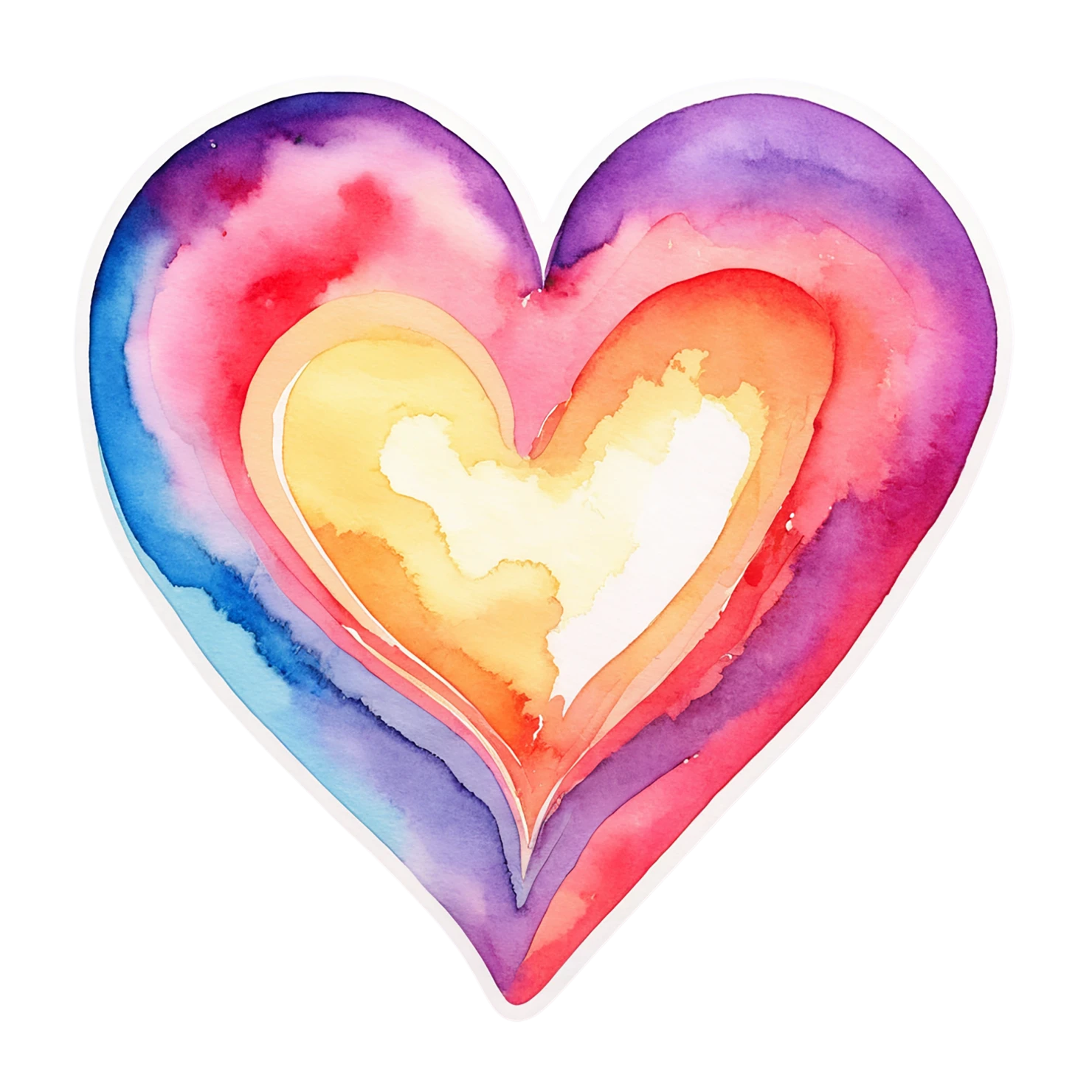 heart watercolor sticker isolated on transparent background #18033