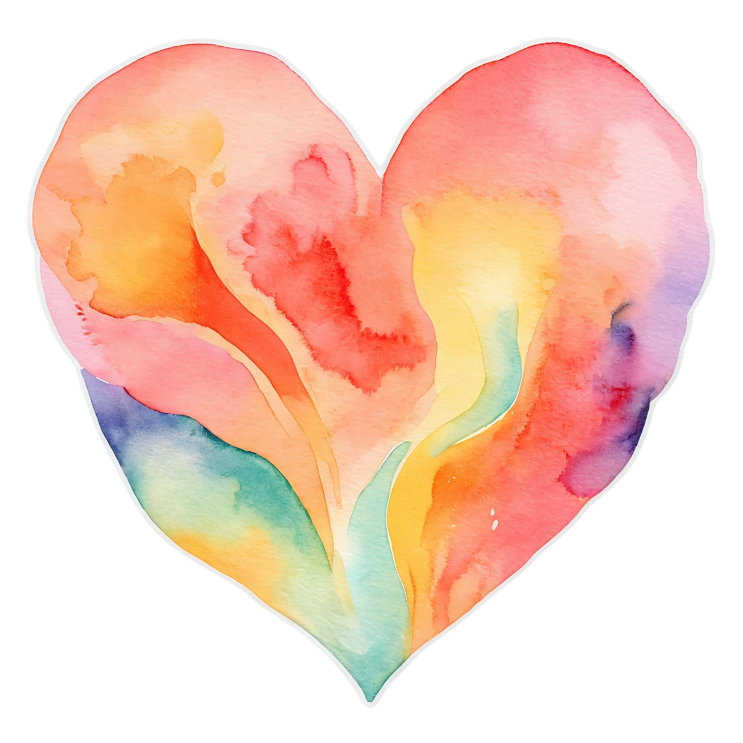 heart watercolor sticker isolated on transparent background #18035