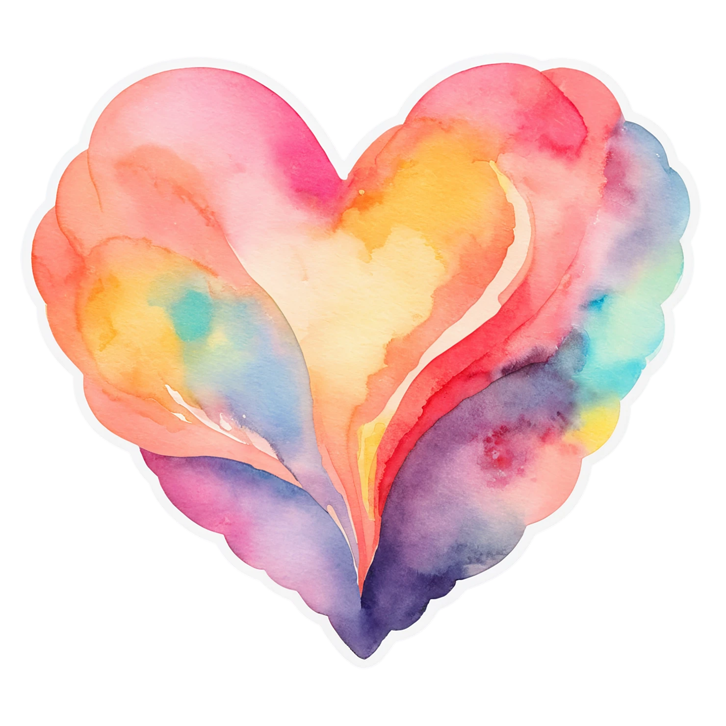 heart watercolor sticker isolated on transparent background #18038