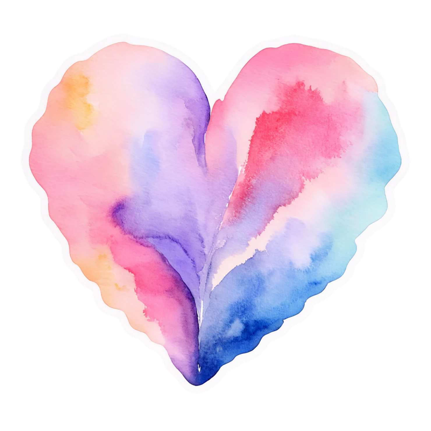 heart watercolor sticker isolated on transparent background #18039