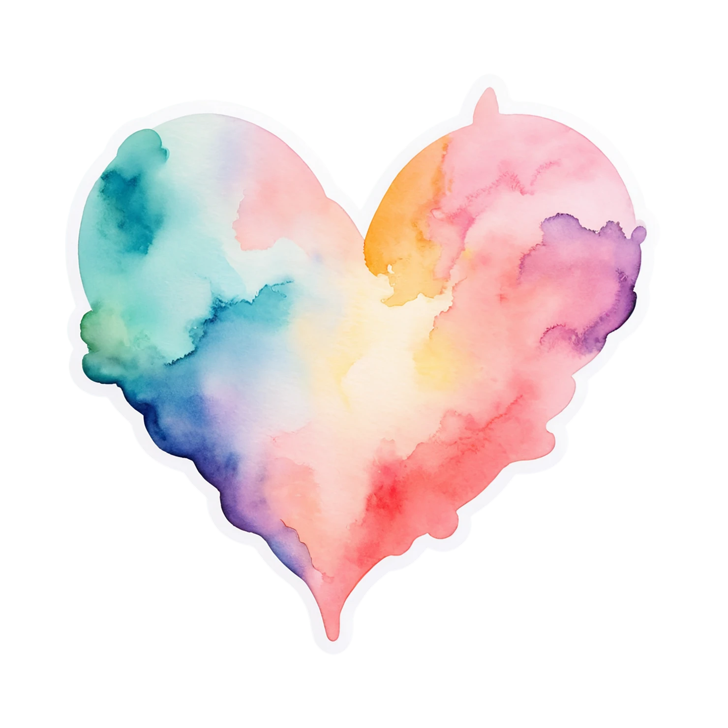 heart watercolor sticker isolated on transparent background #18040