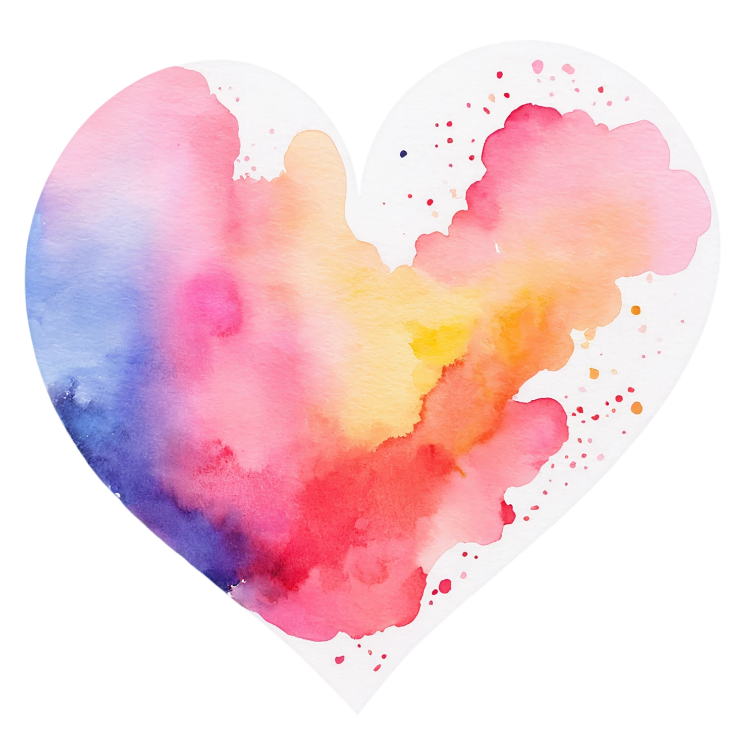 heart watercolor sticker isolated on transparent background #18041