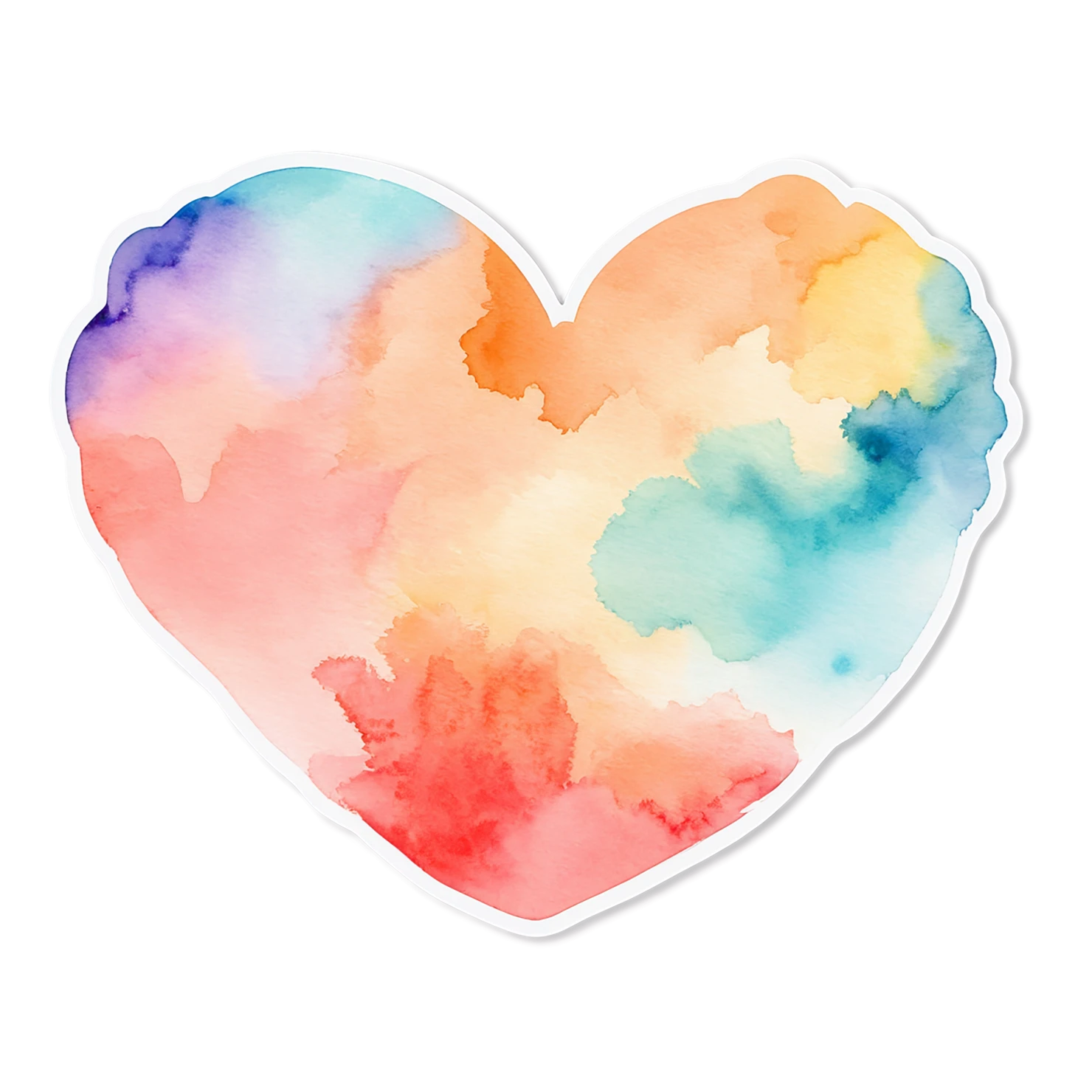heart watercolor sticker isolated on transparent background #18042