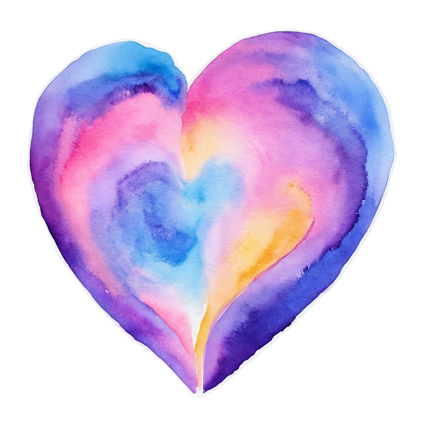 heart watercolor sticker isolated on transparent background #18044