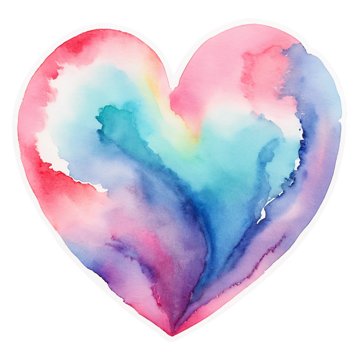 heart watercolor sticker isolated on transparent background #18046