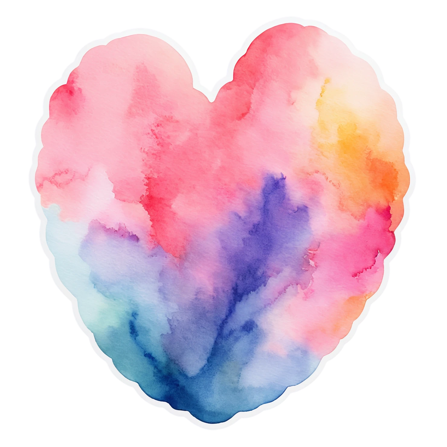 heart watercolor sticker isolated on transparent background #18047