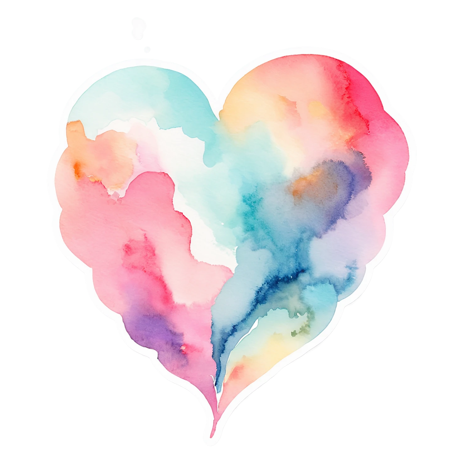 heart watercolor sticker isolated on transparent background #18048