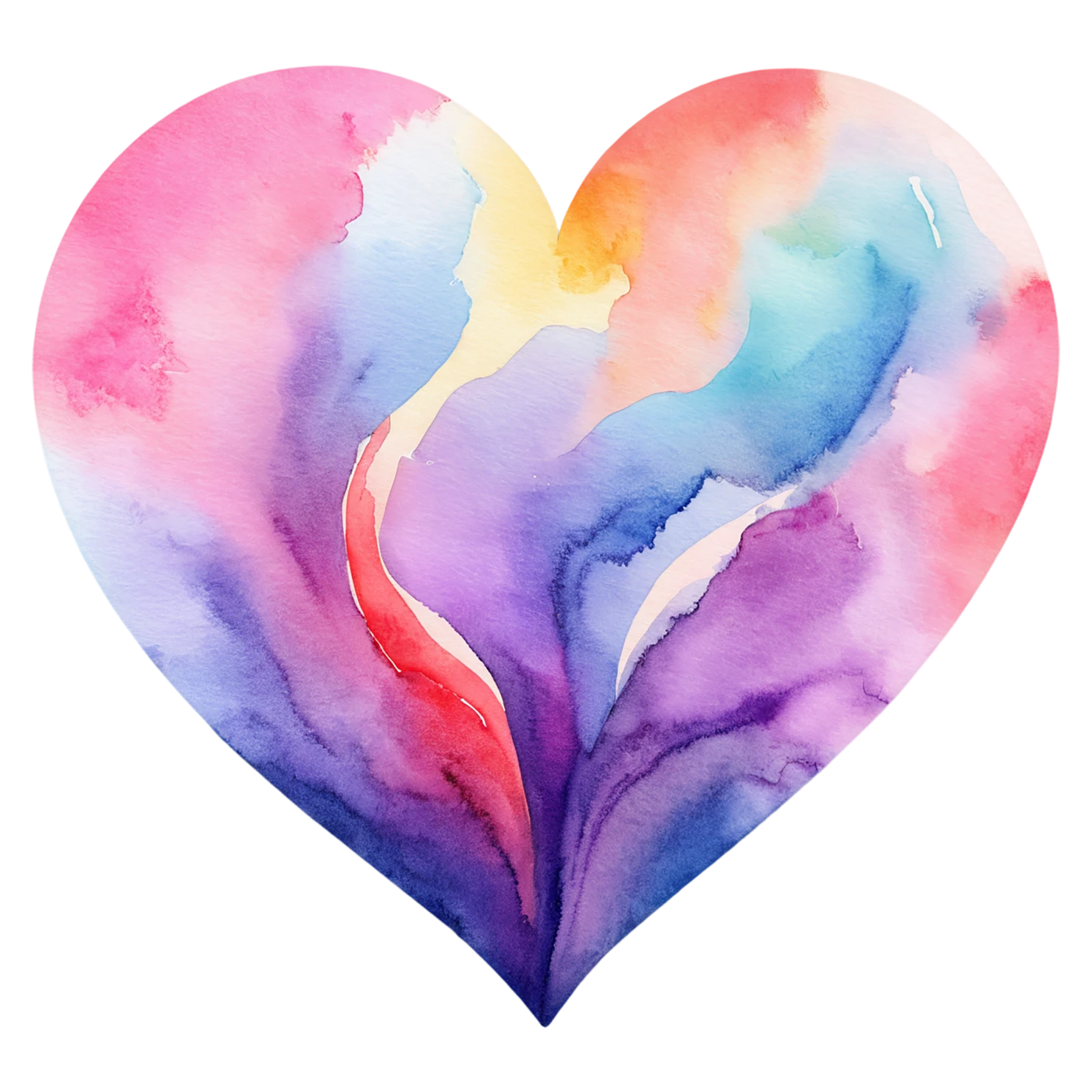 heart watercolor sticker isolated on transparent background #18049