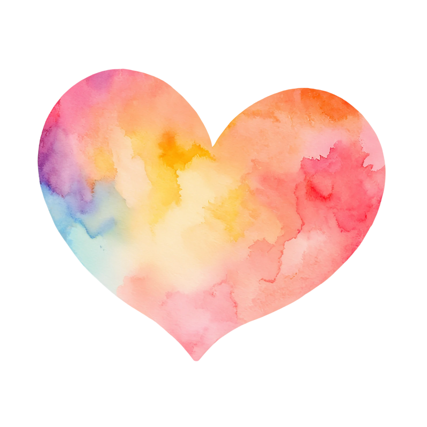 heart watercolor sticker isolated on transparent background #18051