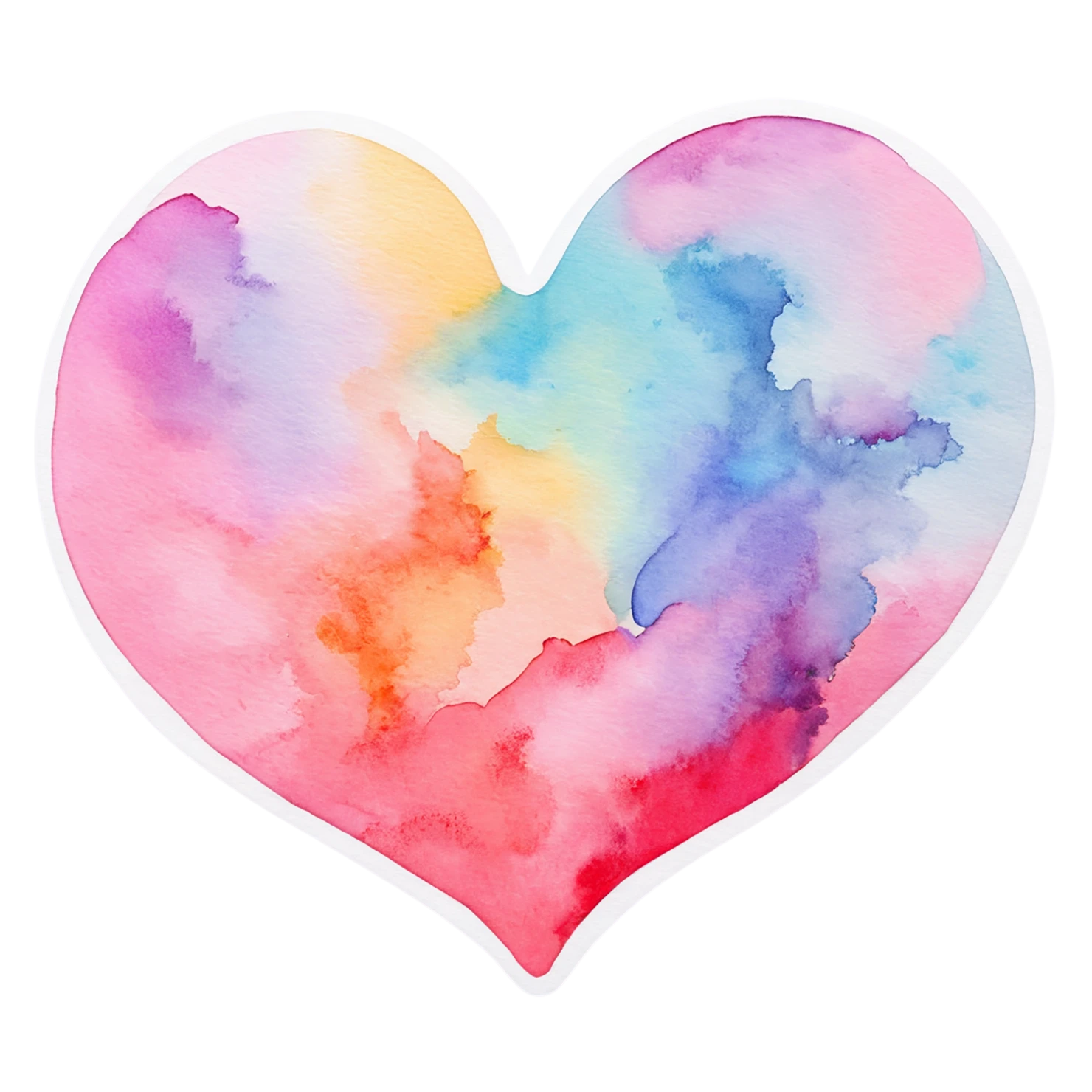 heart watercolor sticker isolated on transparent background #18062