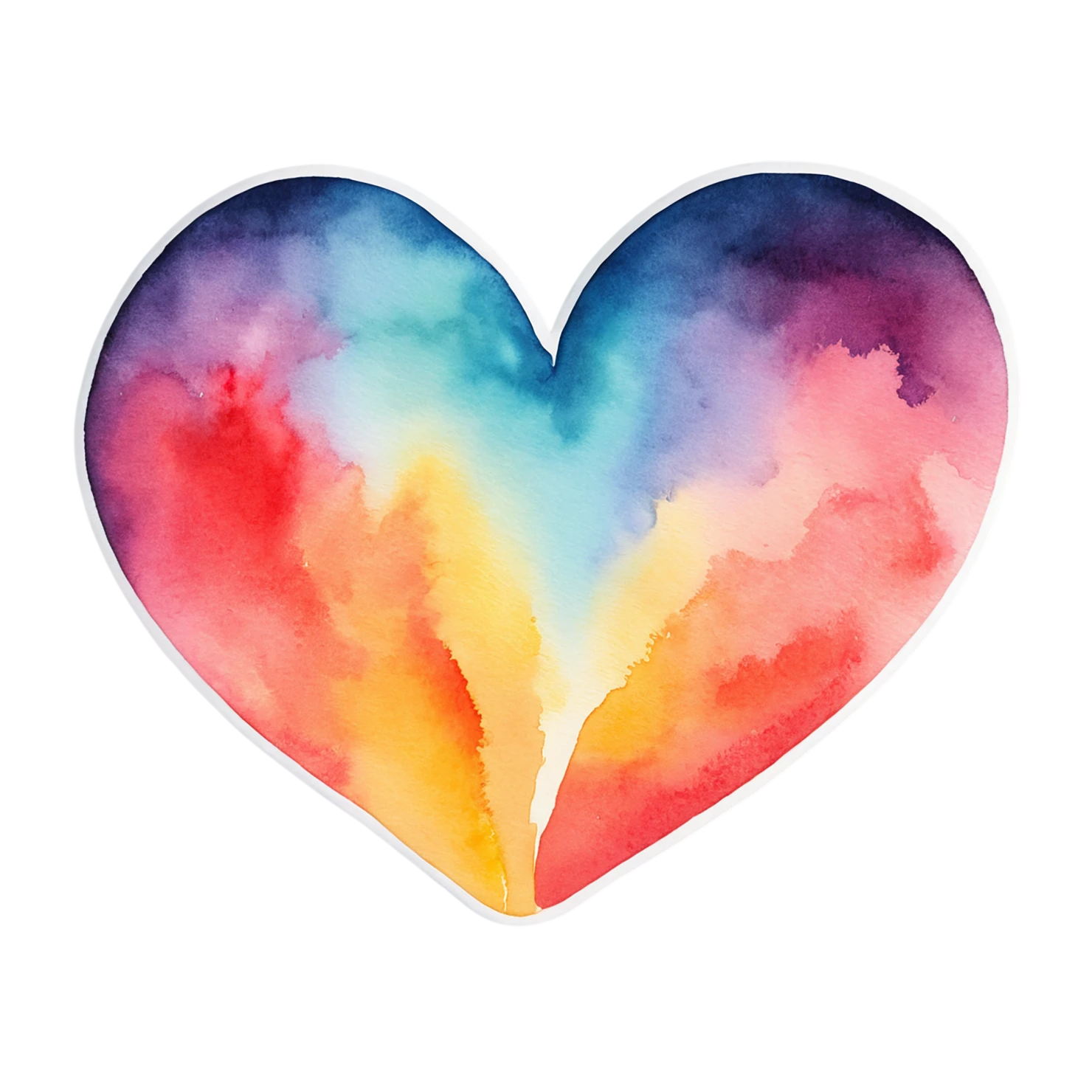 heart watercolor sticker isolated on transparent background #18123