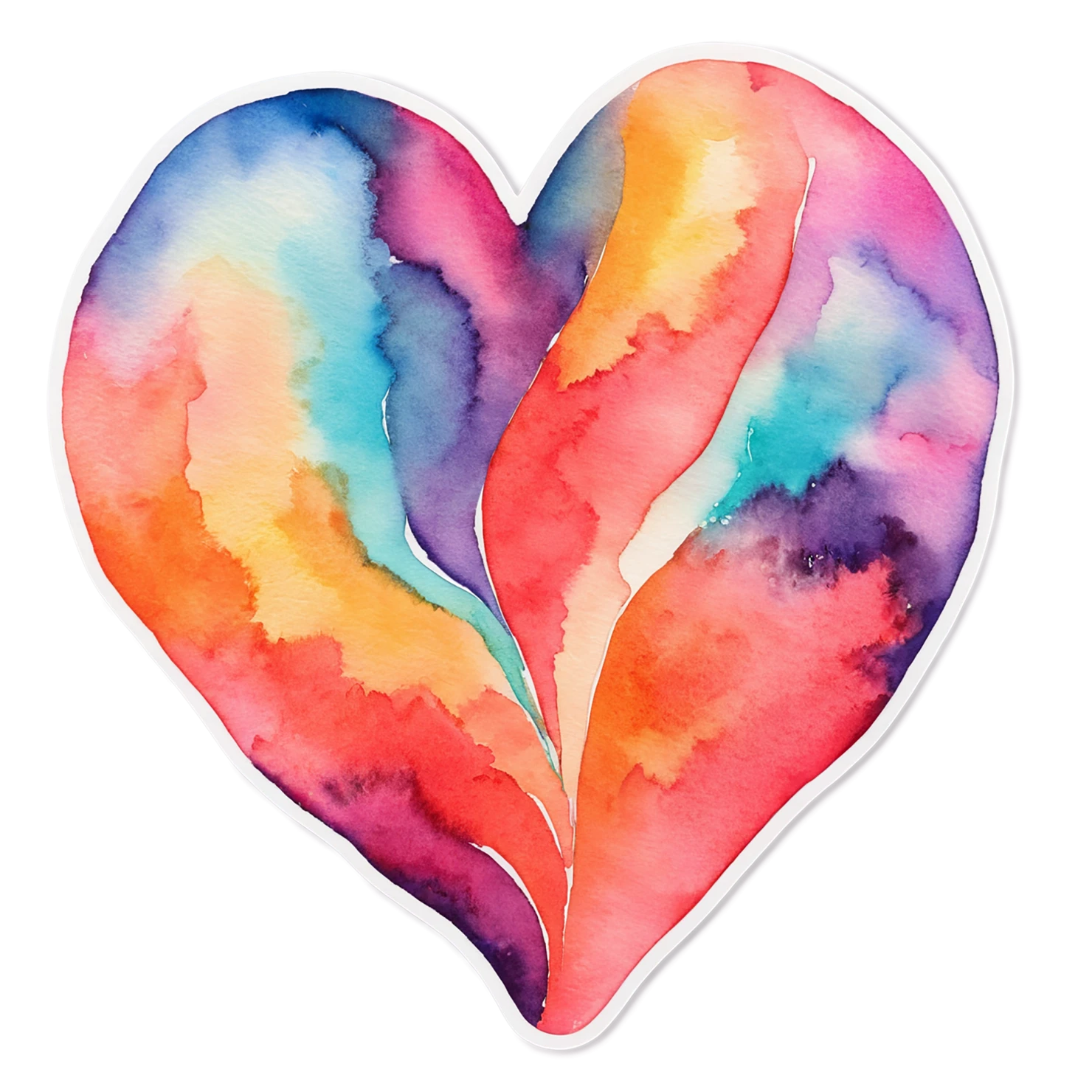 heart watercolor sticker isolated on transparent background #18173
