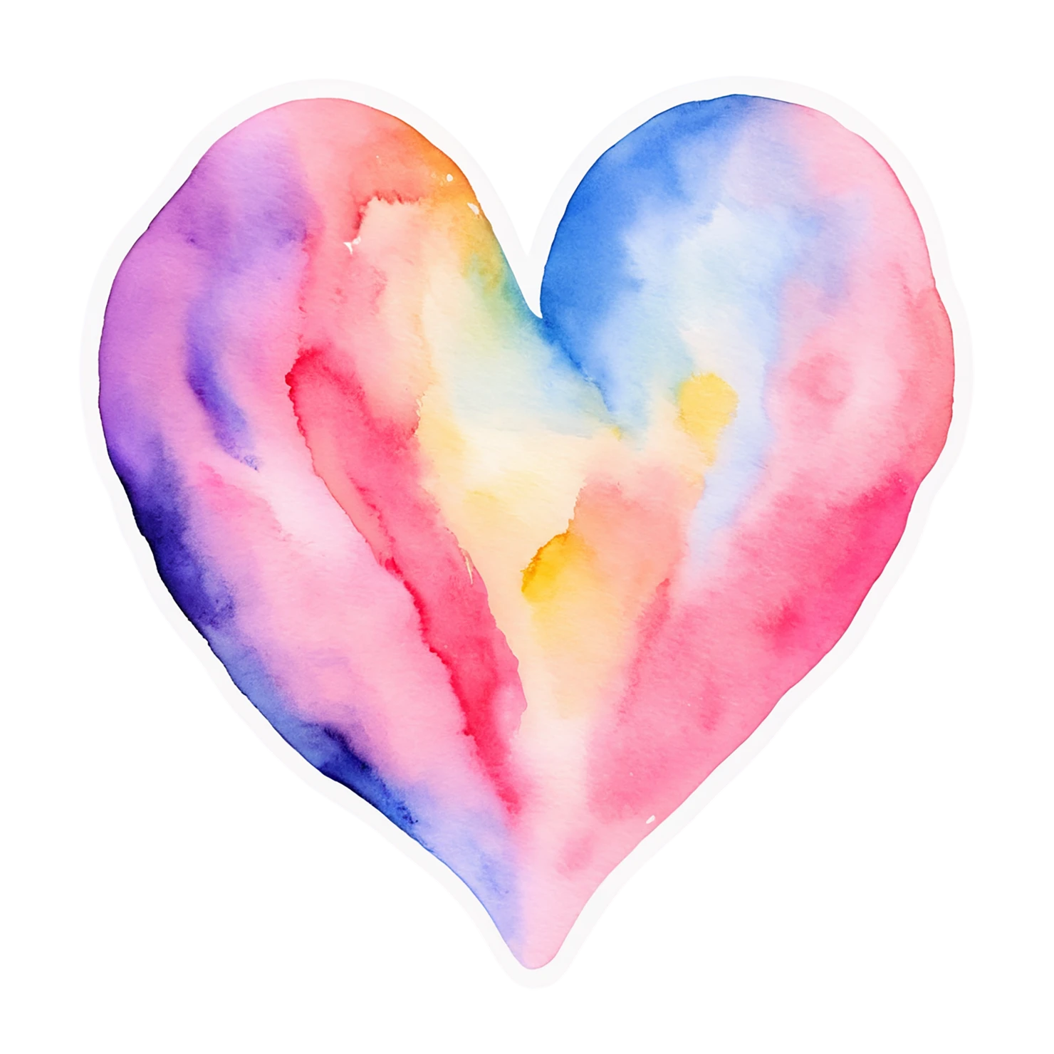 heart watercolor sticker isolated on transparent background #18175