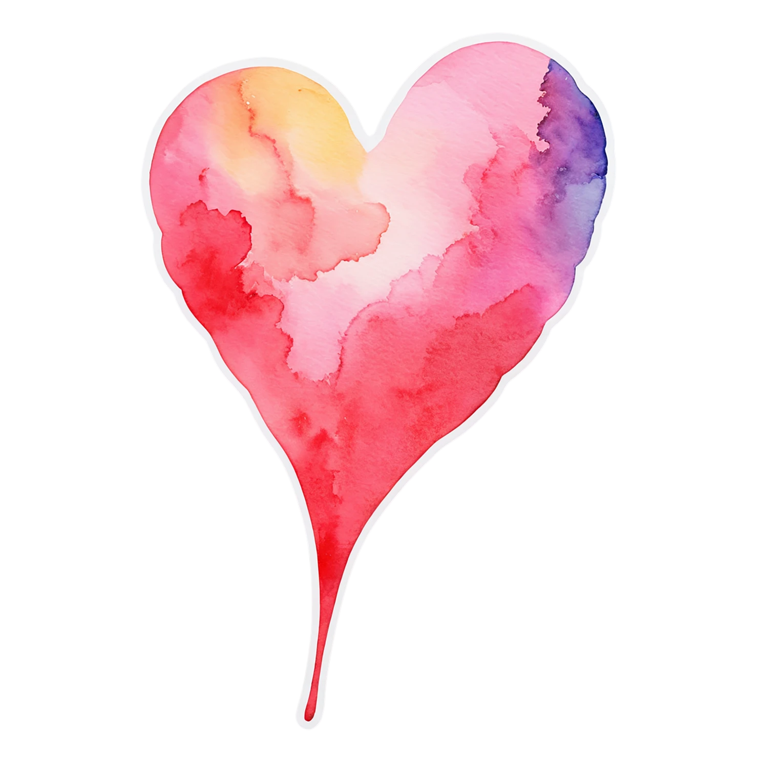 heart watercolor sticker isolated on transparent background #18176