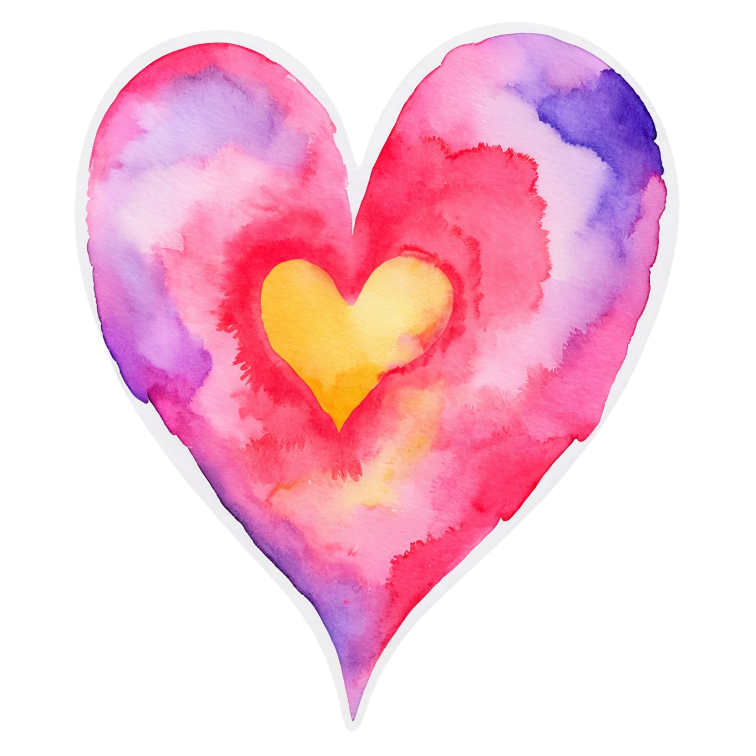 heart watercolor sticker isolated on transparent background #18177