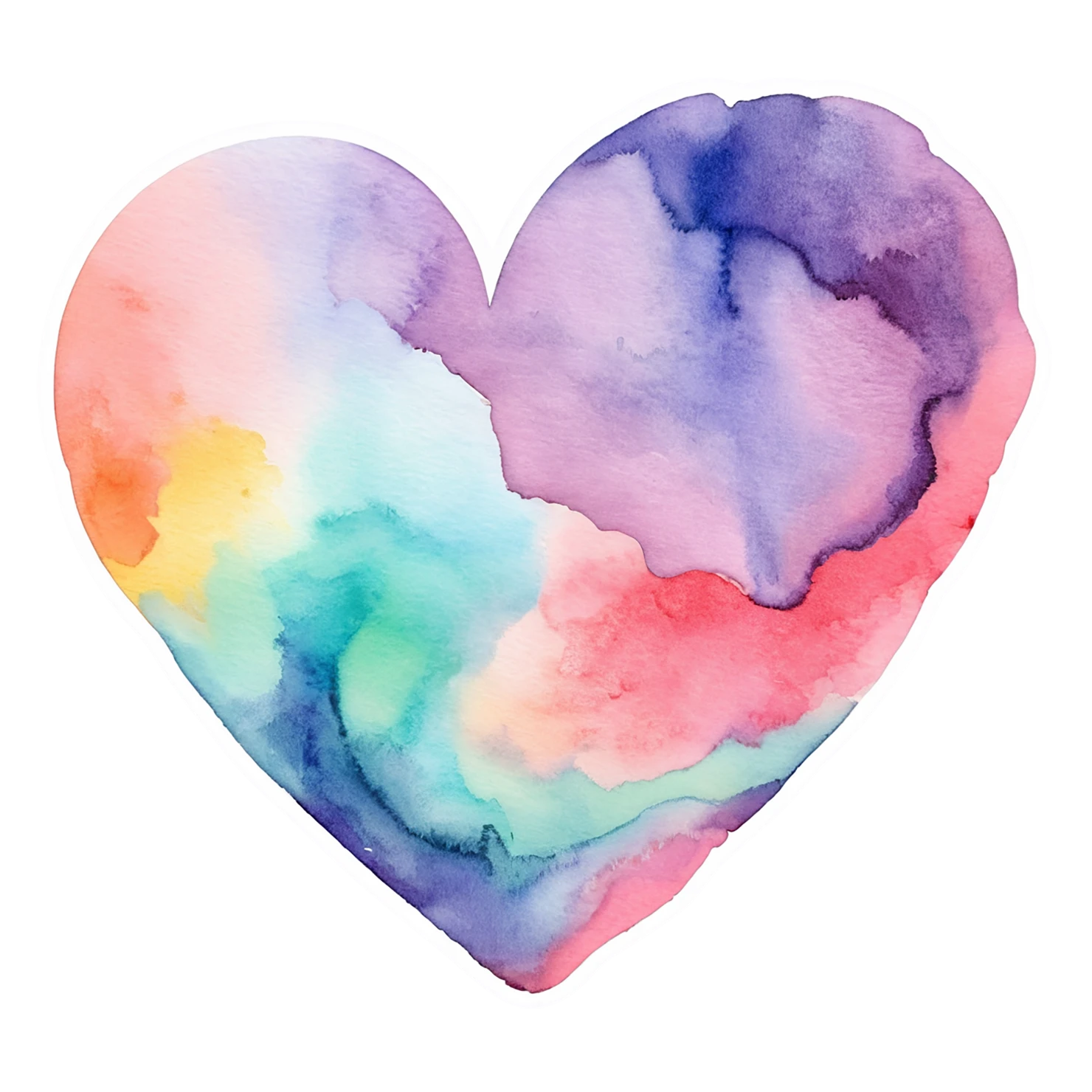 heart watercolor sticker isolated on transparent background #18179