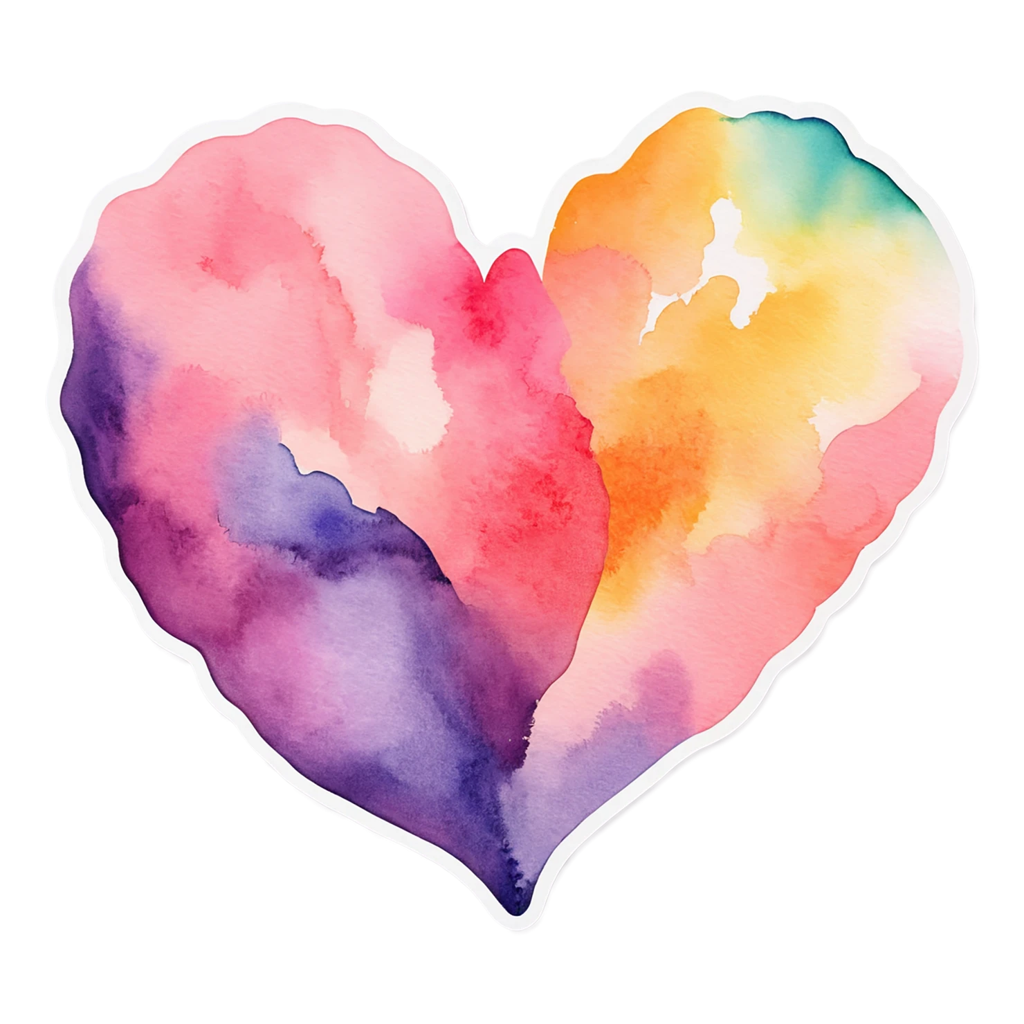 heart watercolor sticker isolated on transparent background #18182