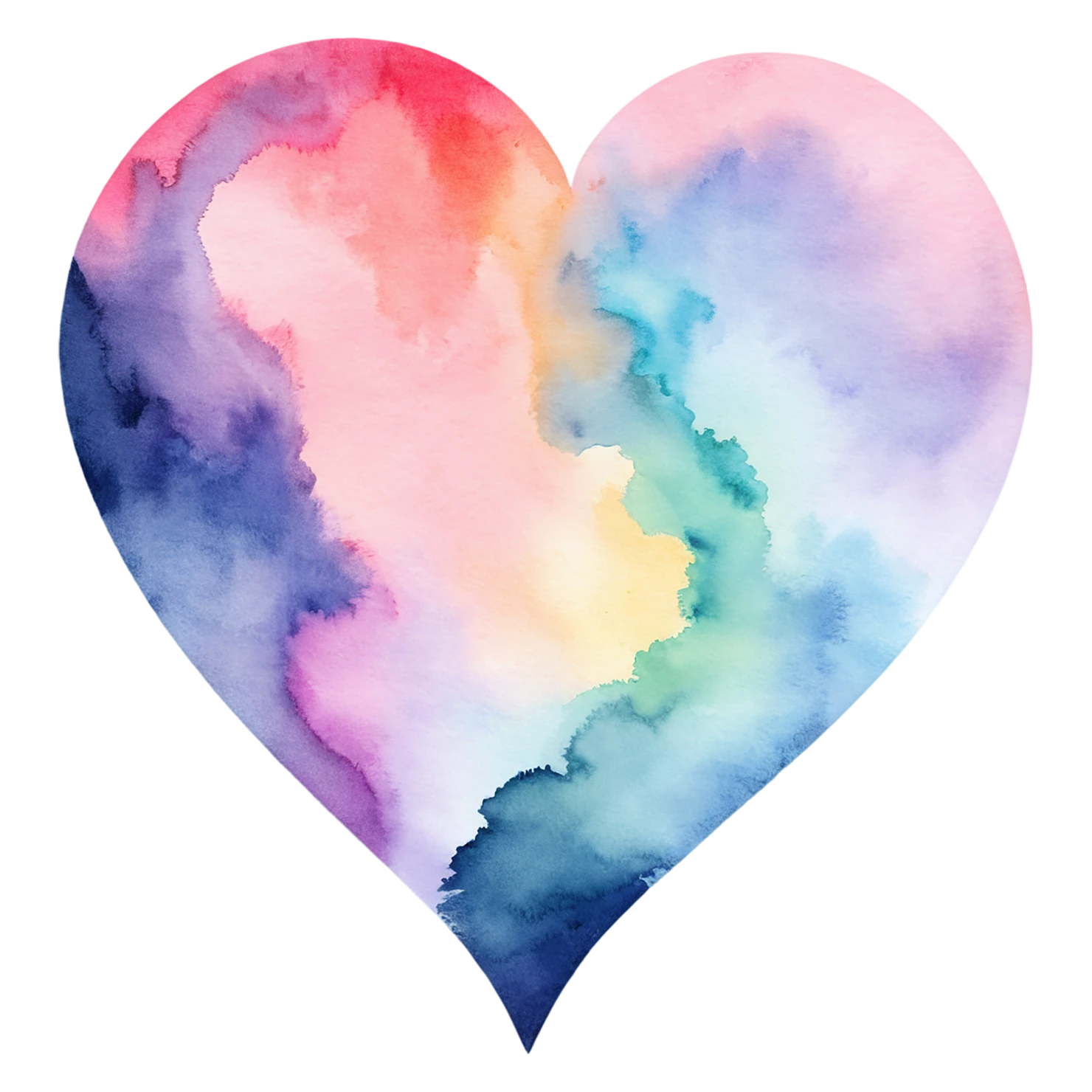 heart watercolor sticker isolated on transparent background #18183