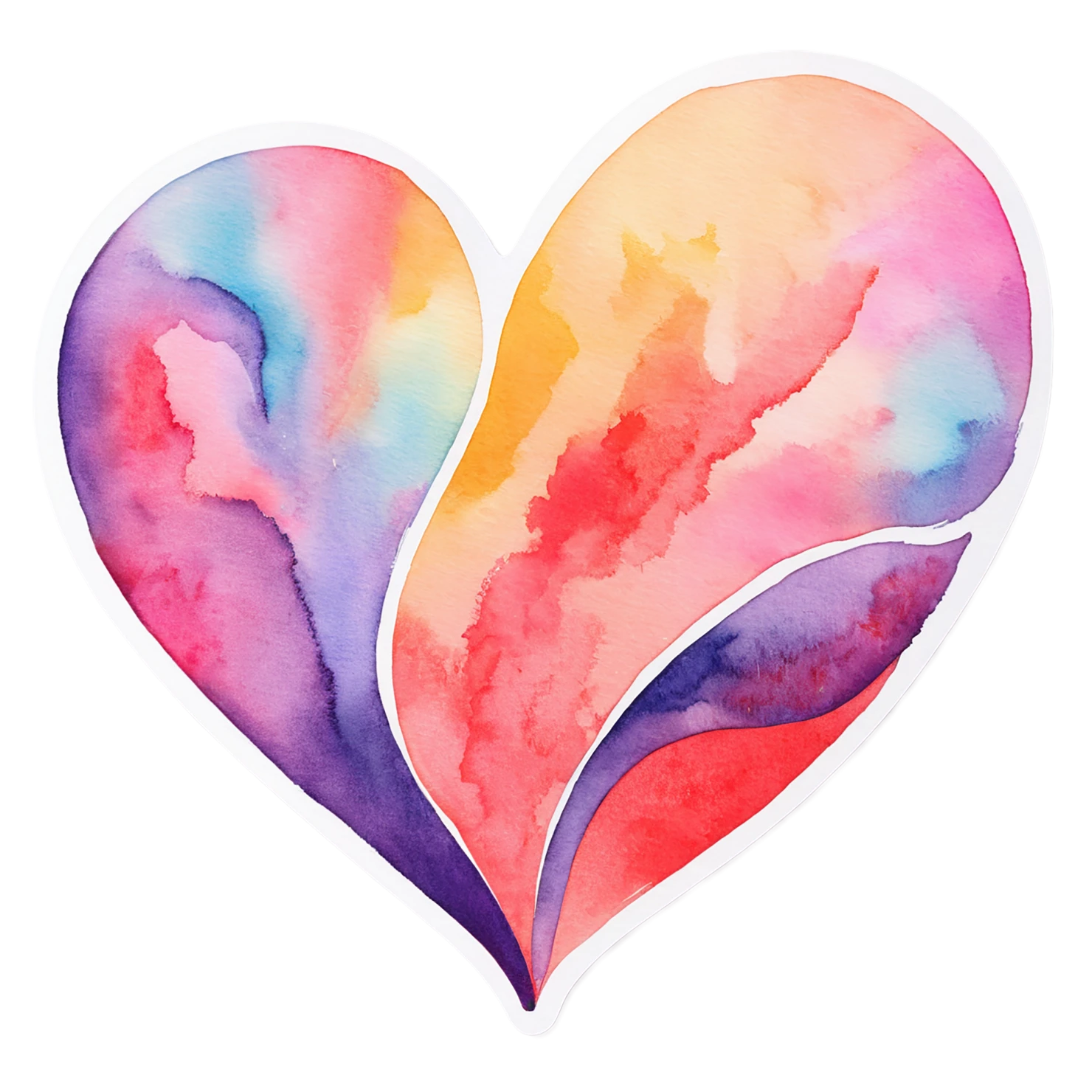 heart watercolor sticker isolated on transparent background #18186