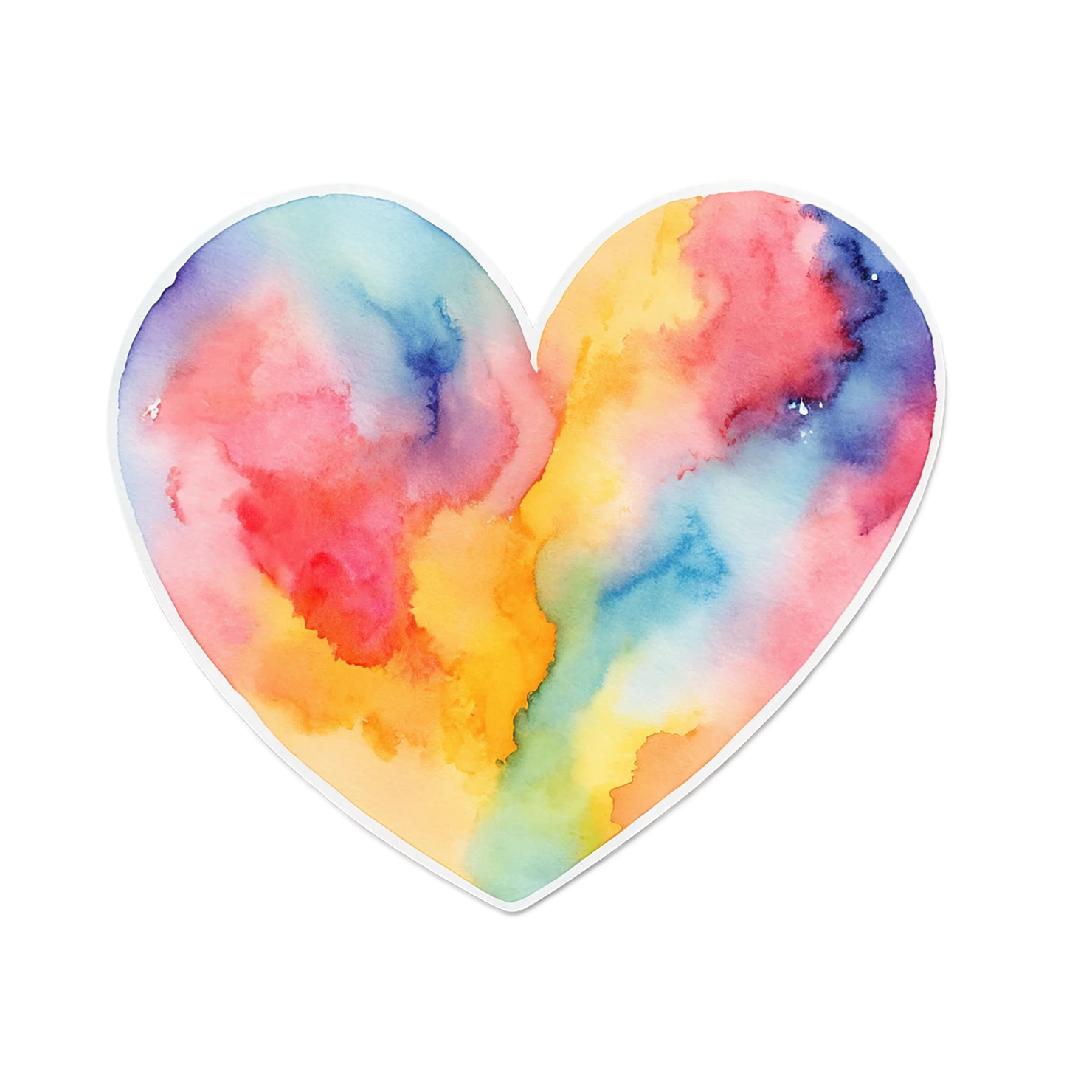 heart watercolor sticker isolated on transparent background #18187