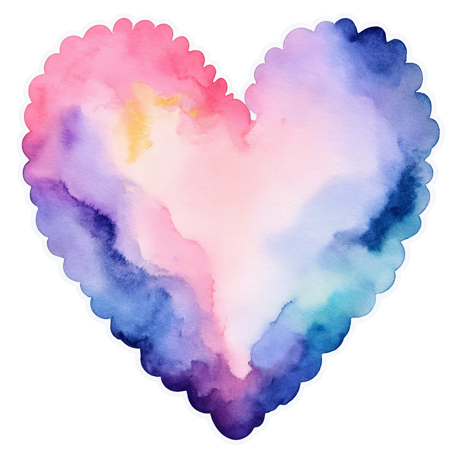 heart watercolor sticker isolated on transparent background #18188