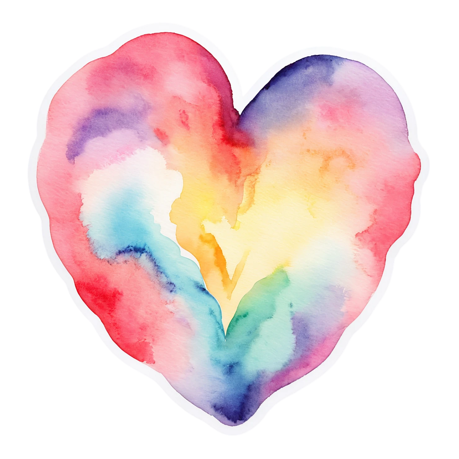 heart watercolor sticker isolated on transparent background #18190
