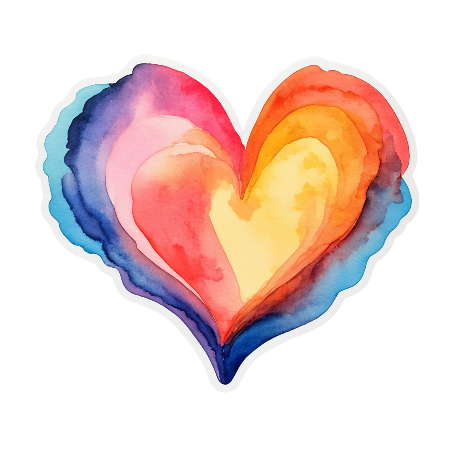 heart watercolor sticker isolated on transparent background #18191