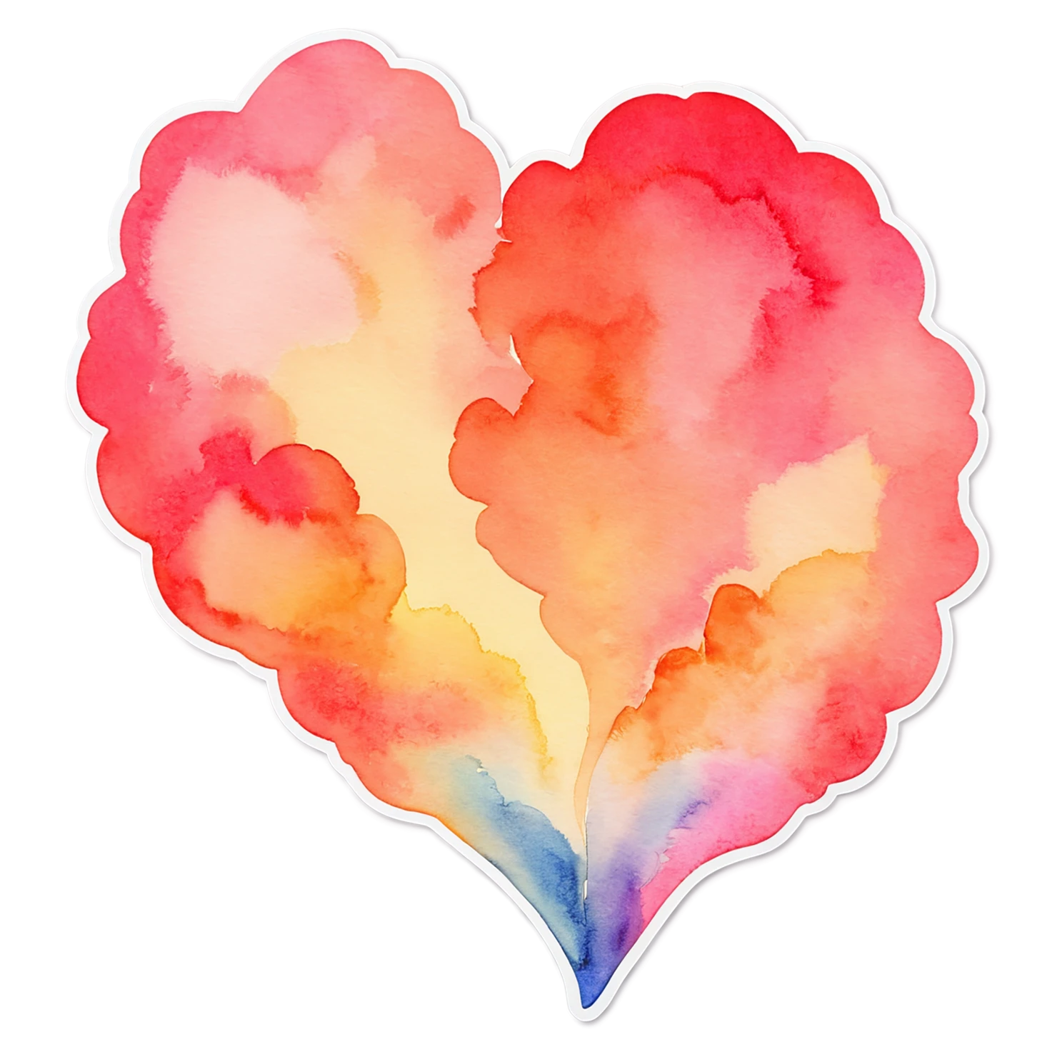 heart watercolor sticker isolated on transparent background #18194