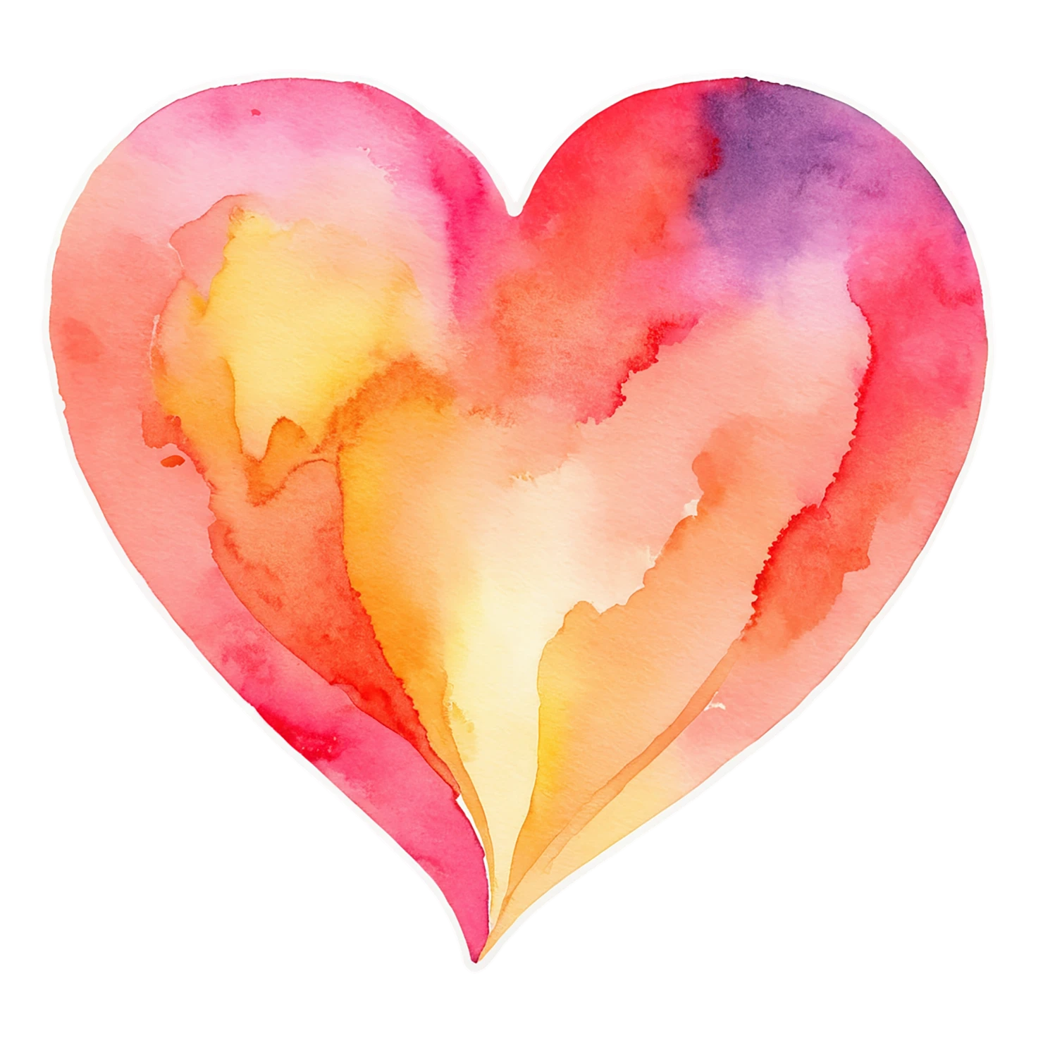heart watercolor sticker isolated on transparent background #18195