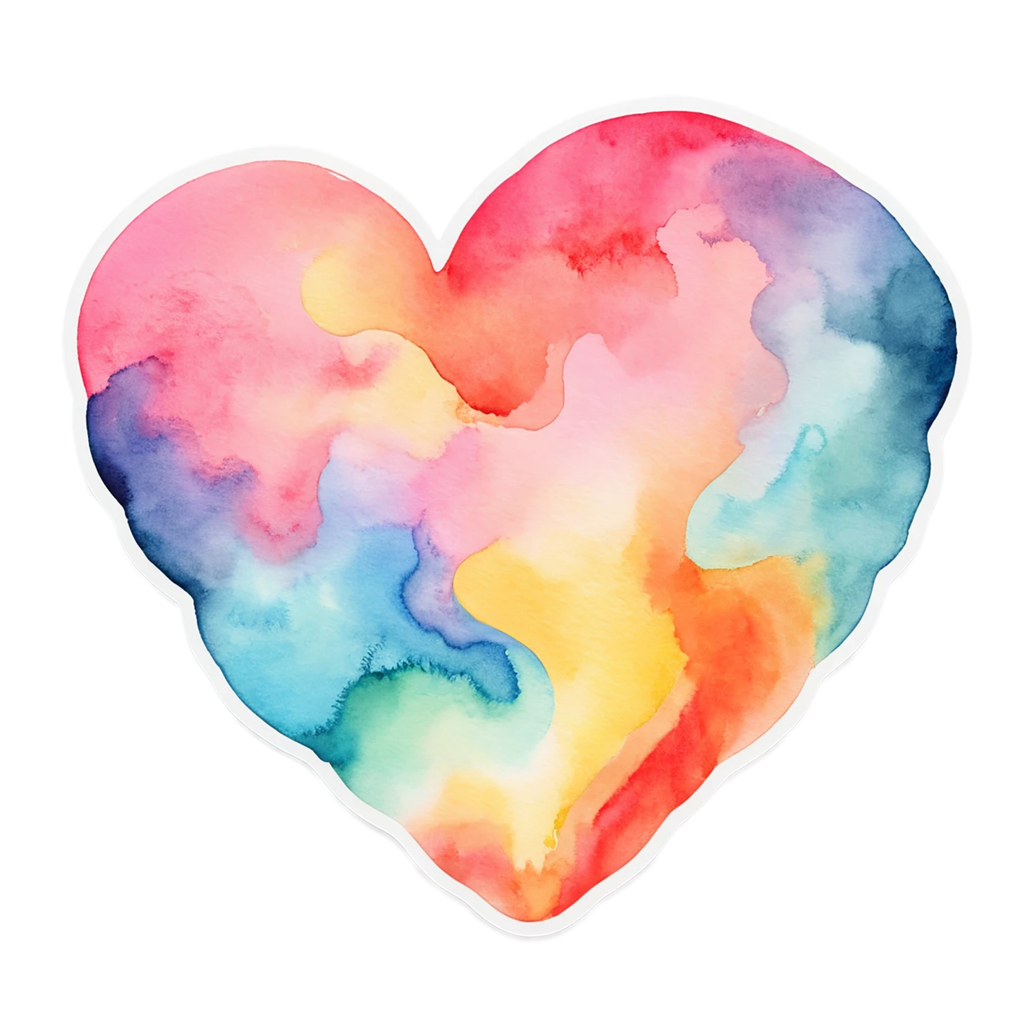 heart watercolor sticker isolated on transparent background #18198