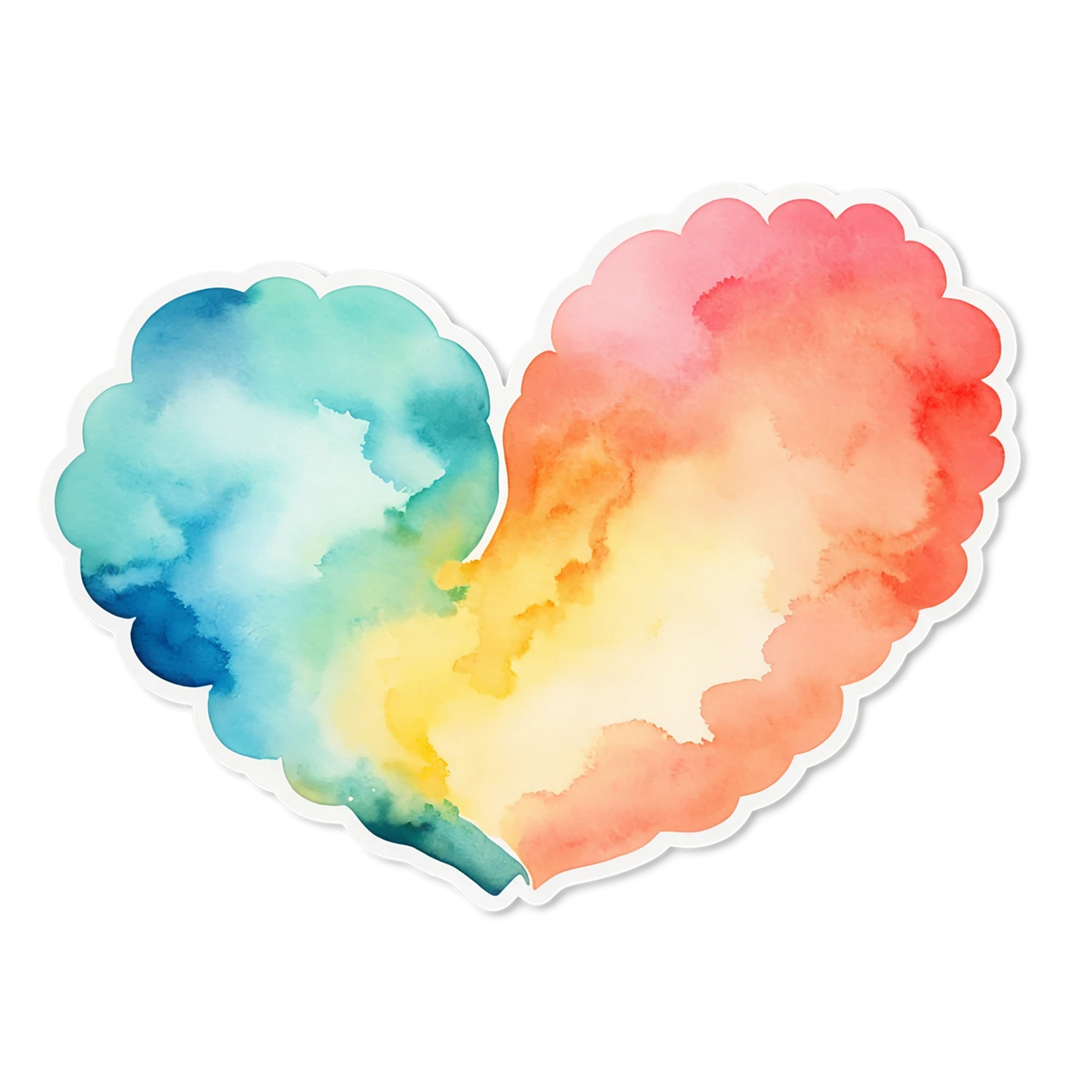heart watercolor sticker isolated on transparent background #18199