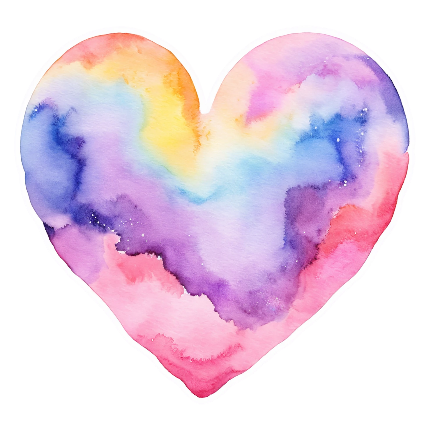 heart watercolor sticker isolated on transparent background #18200