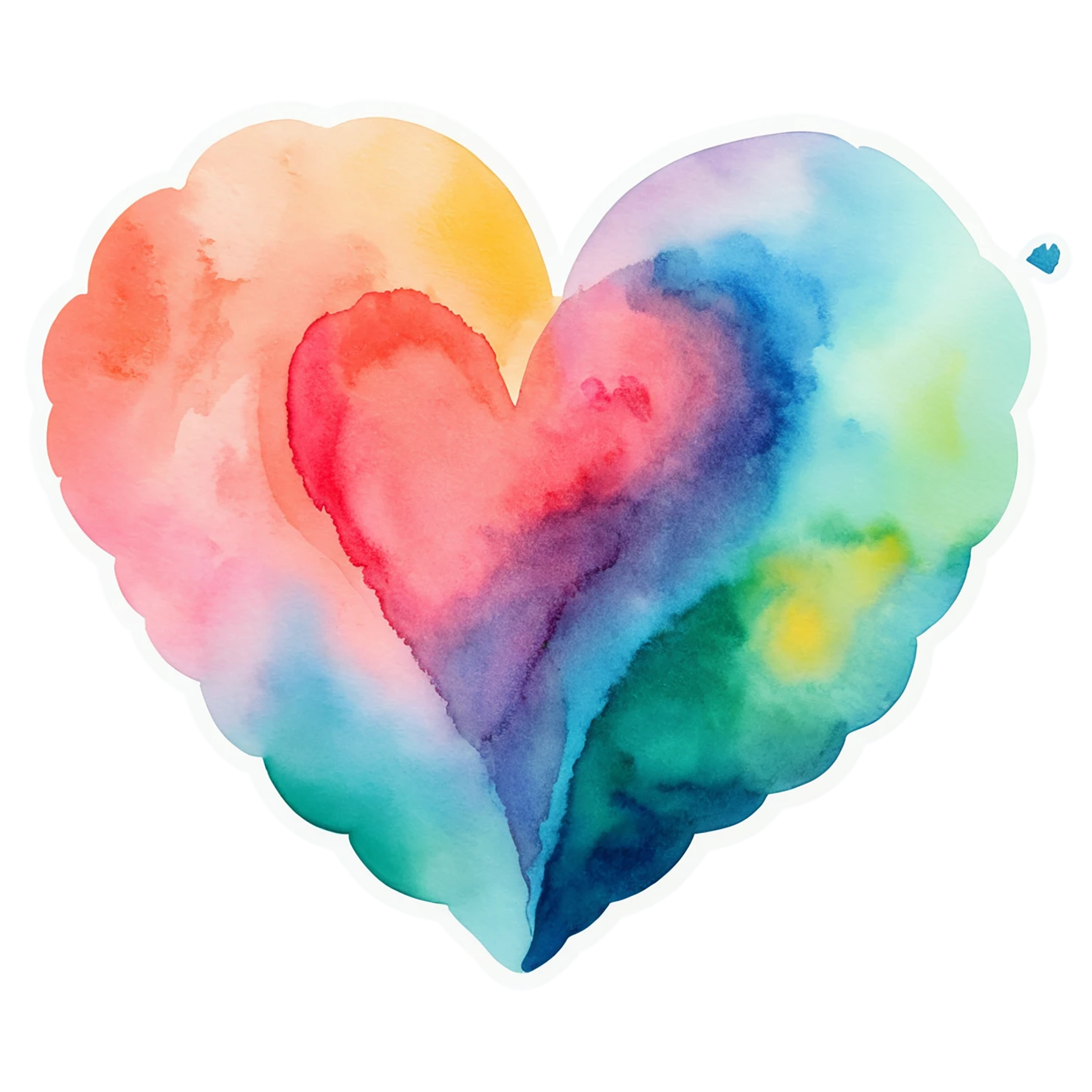 heart watercolor sticker isolated on transparent background #18206