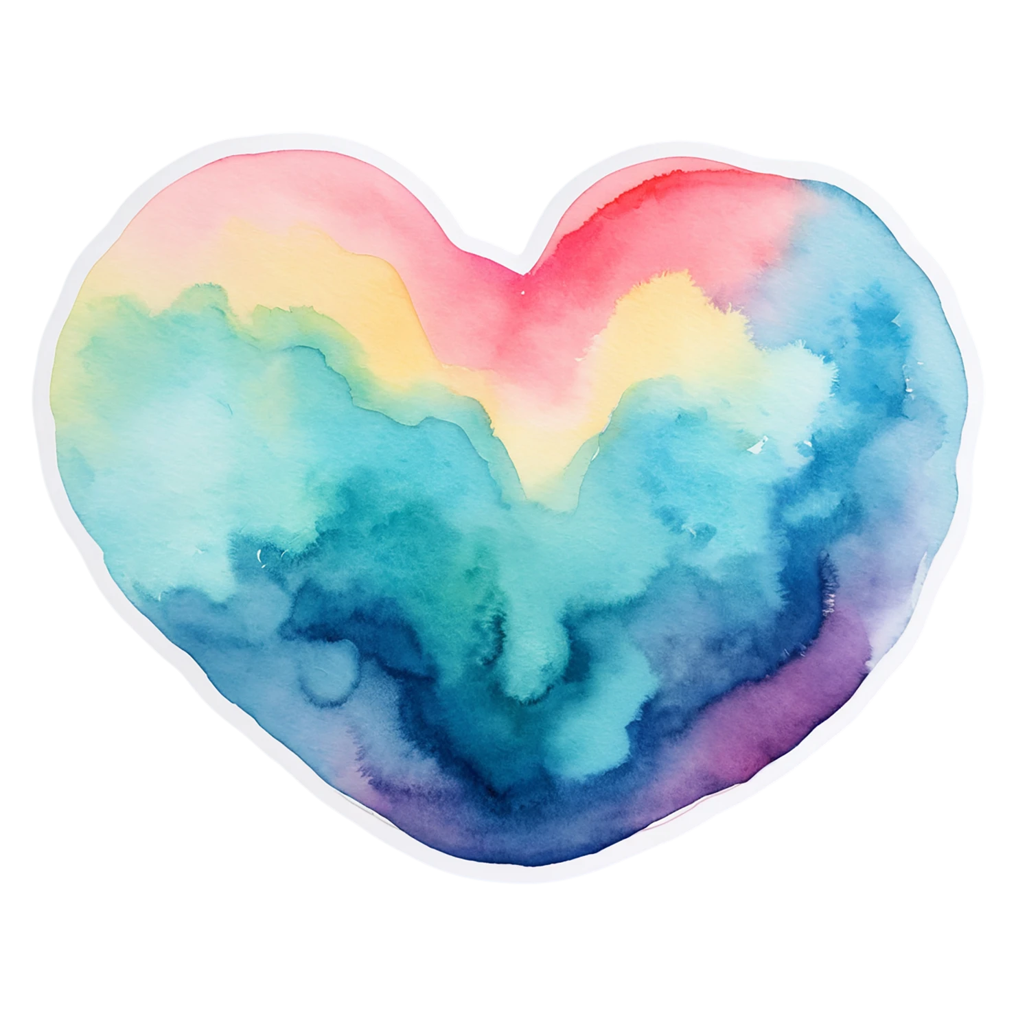 heart watercolor sticker isolated on transparent background #18208