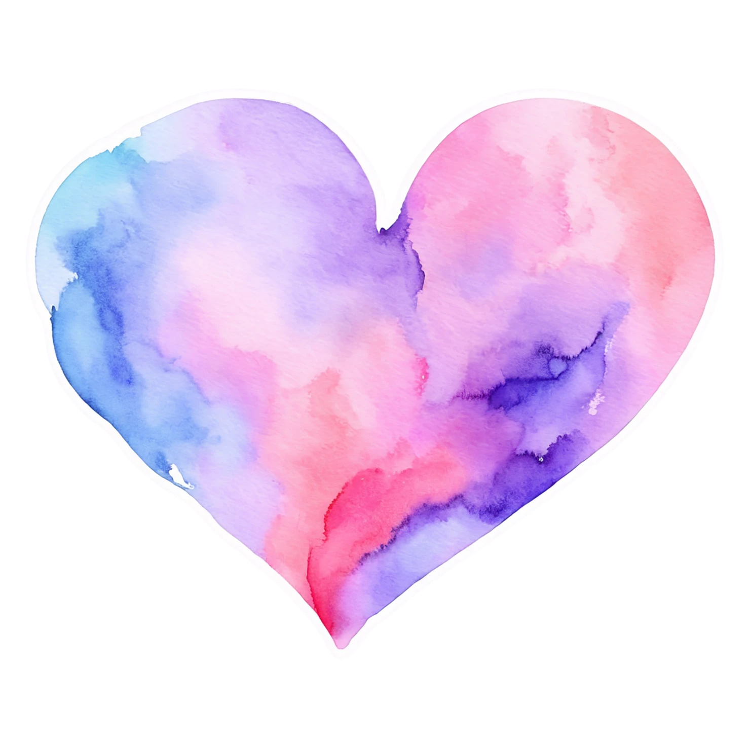 heart watercolor sticker isolated on transparent background #18209