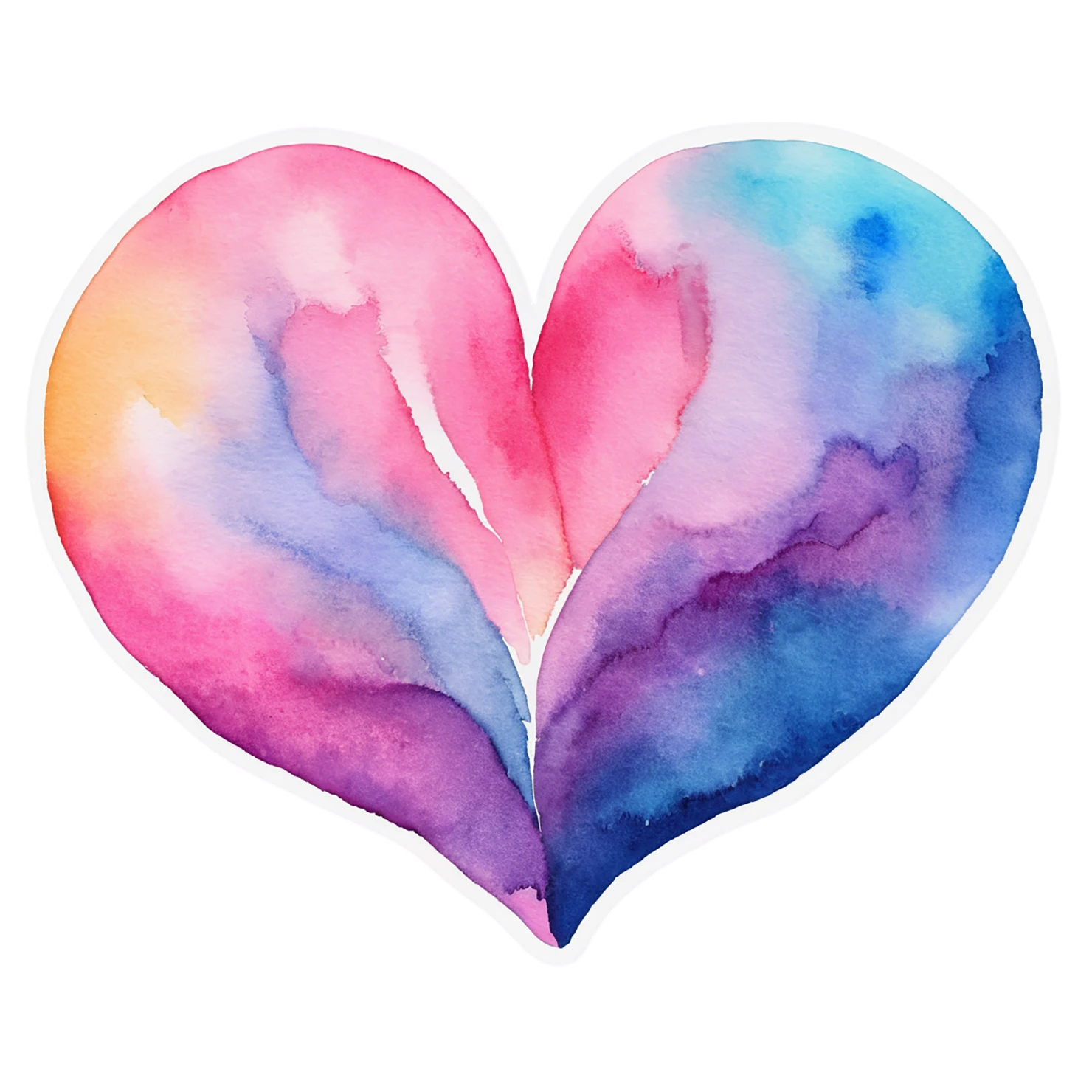heart watercolor sticker isolated on transparent background #18211