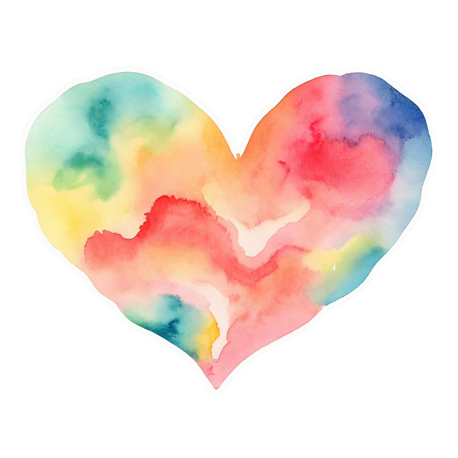 heart watercolor sticker isolated on transparent background #18215