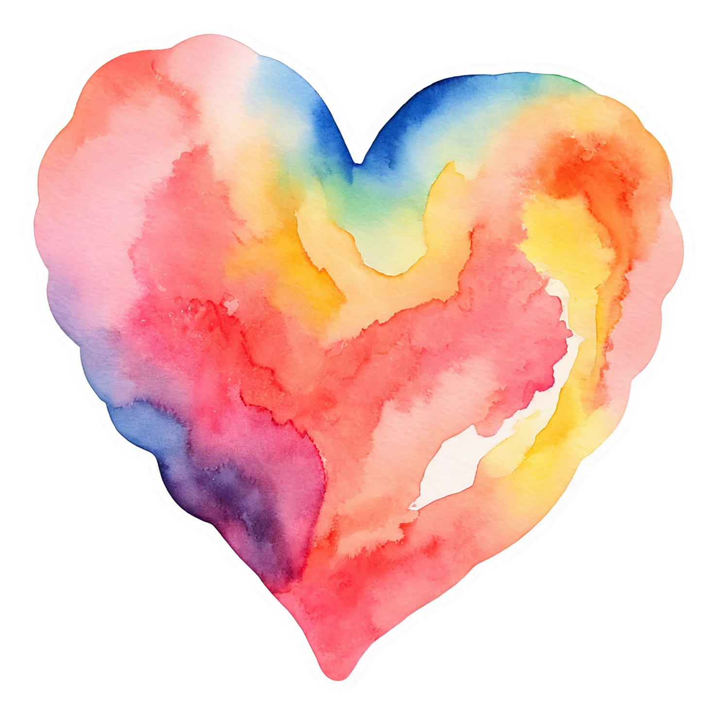 heart watercolor sticker isolated on transparent background #18223