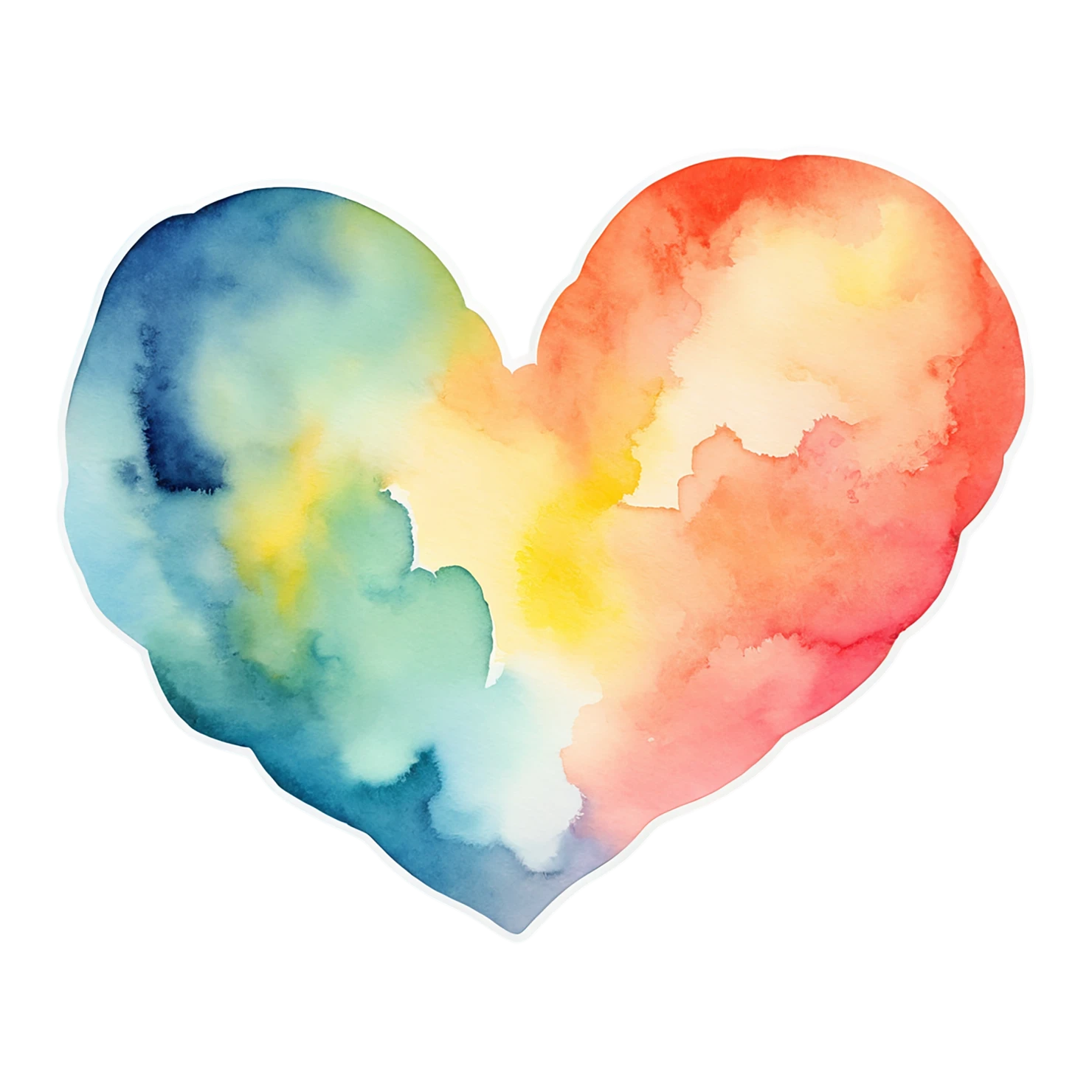 heart watercolor sticker isolated on transparent background #18226